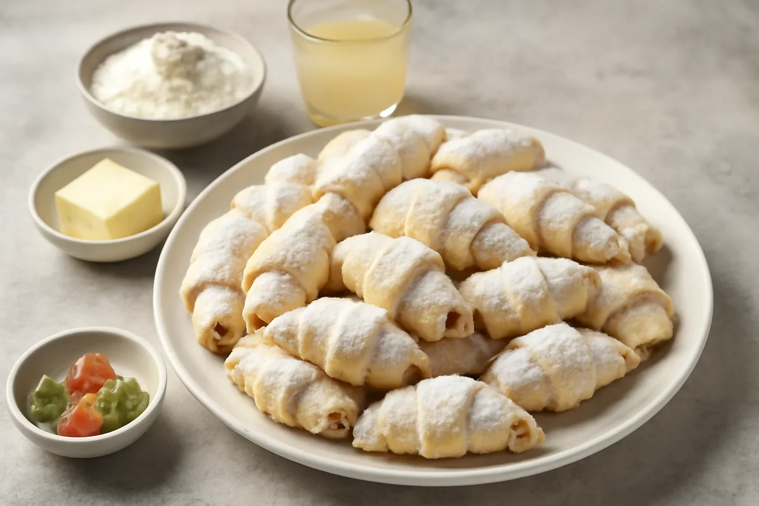Cornulete fragede cu bors si untura, unt sau ulei – de post sau de dulce