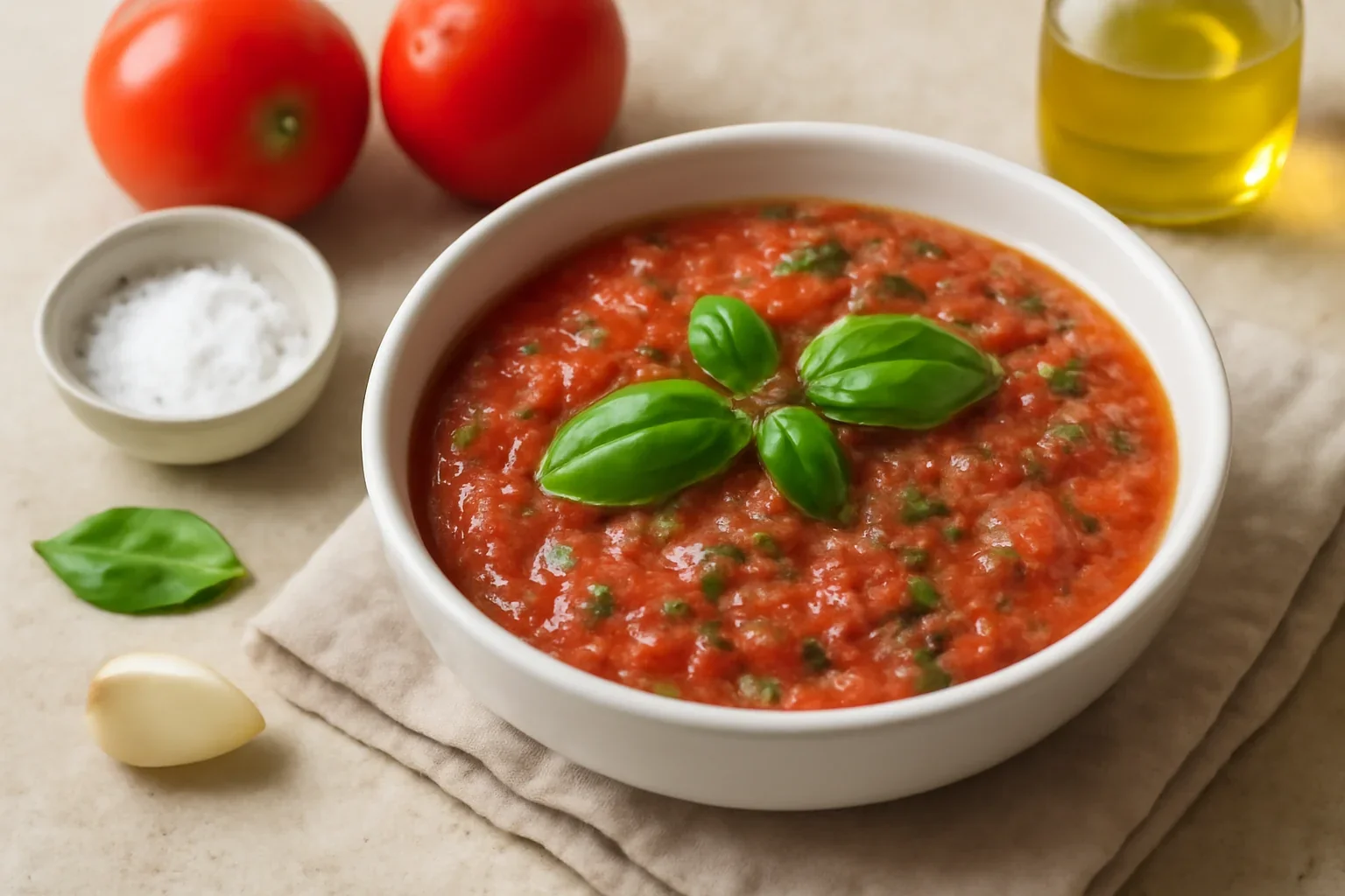 Sos de rosii cu usturoi – la rece, fara fierbere – pentru paste sau pizza
