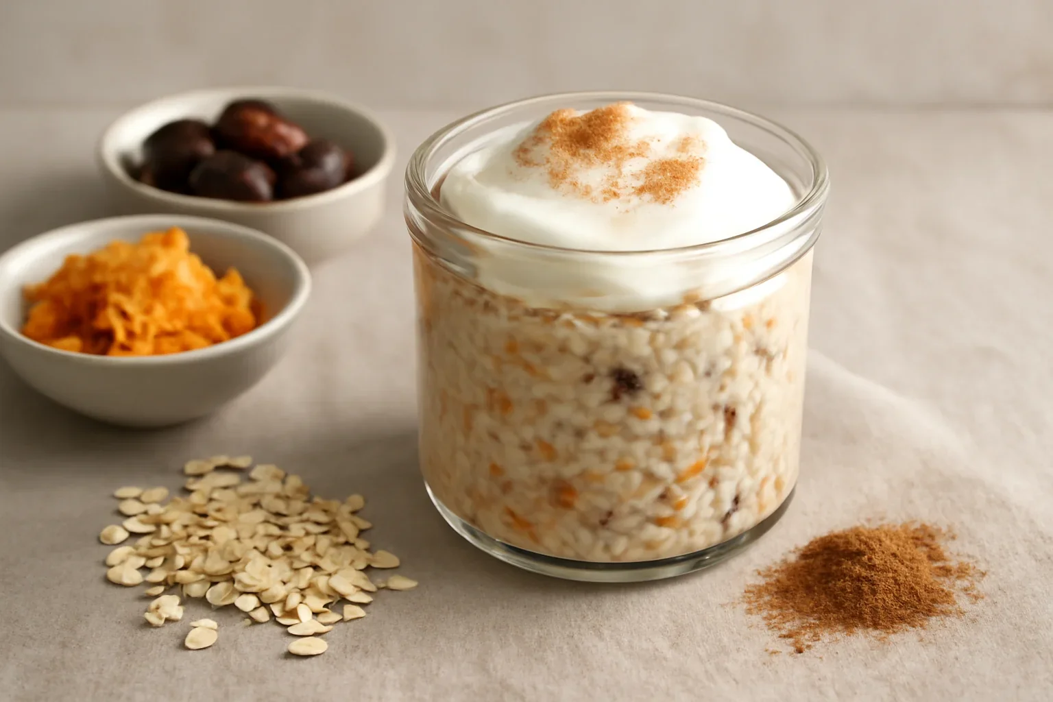 Overnight Oats cu morcovi și curmale