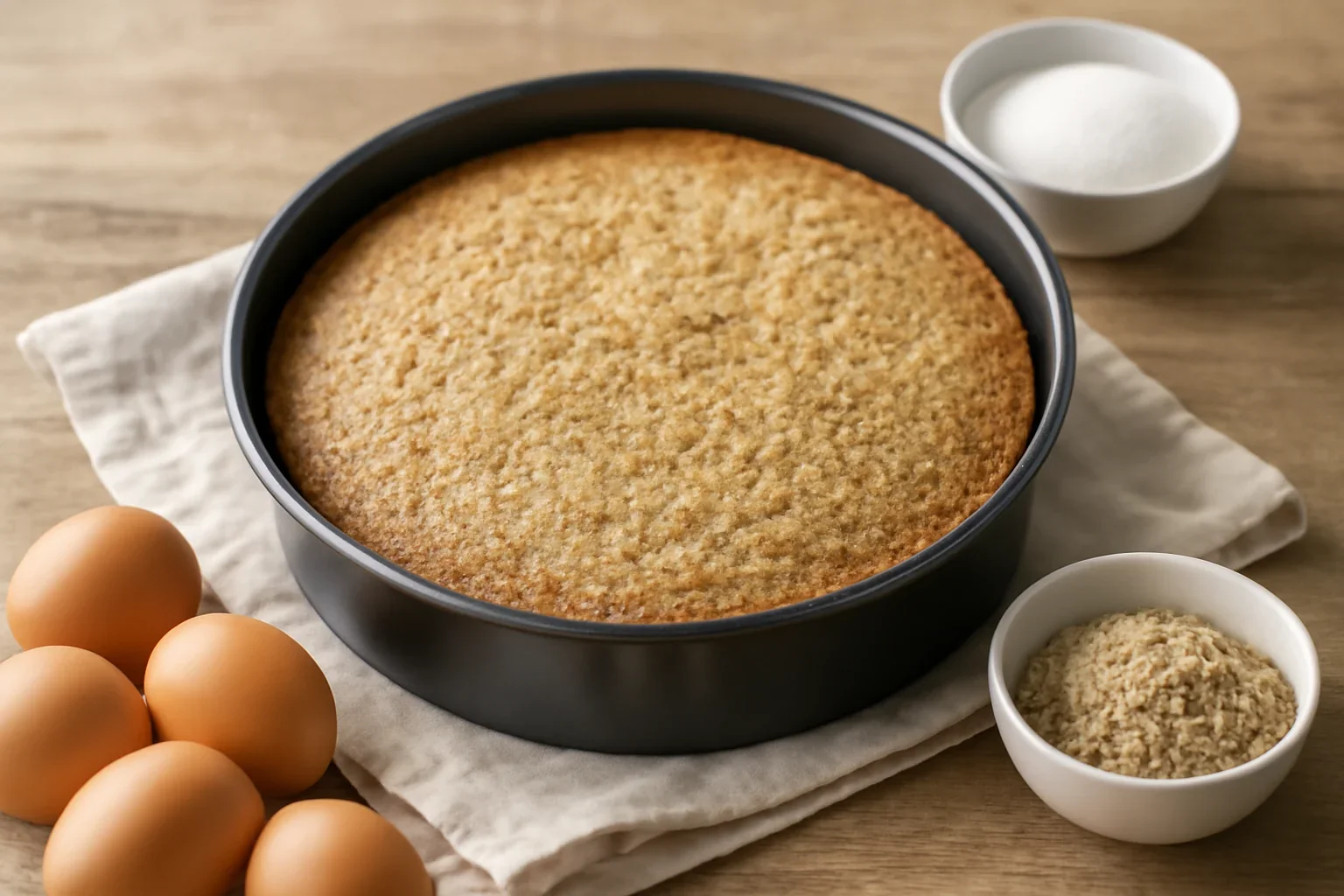 Blat de tort pandișpan cu nucă – rețetă de bază