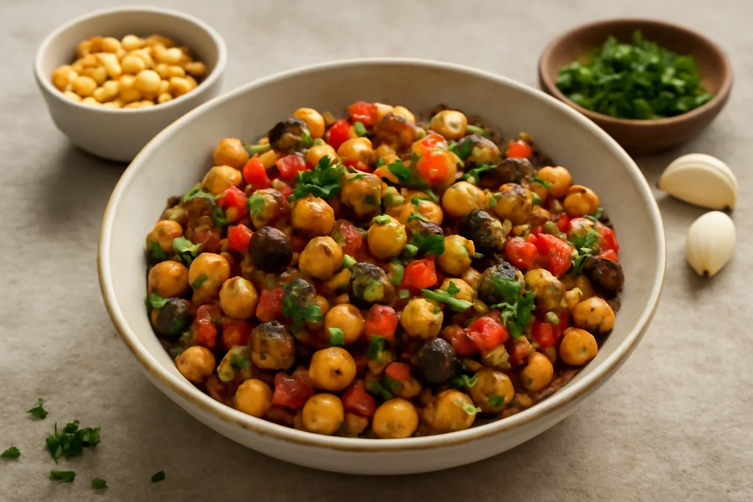 Salata de naut cu ardei si vinete