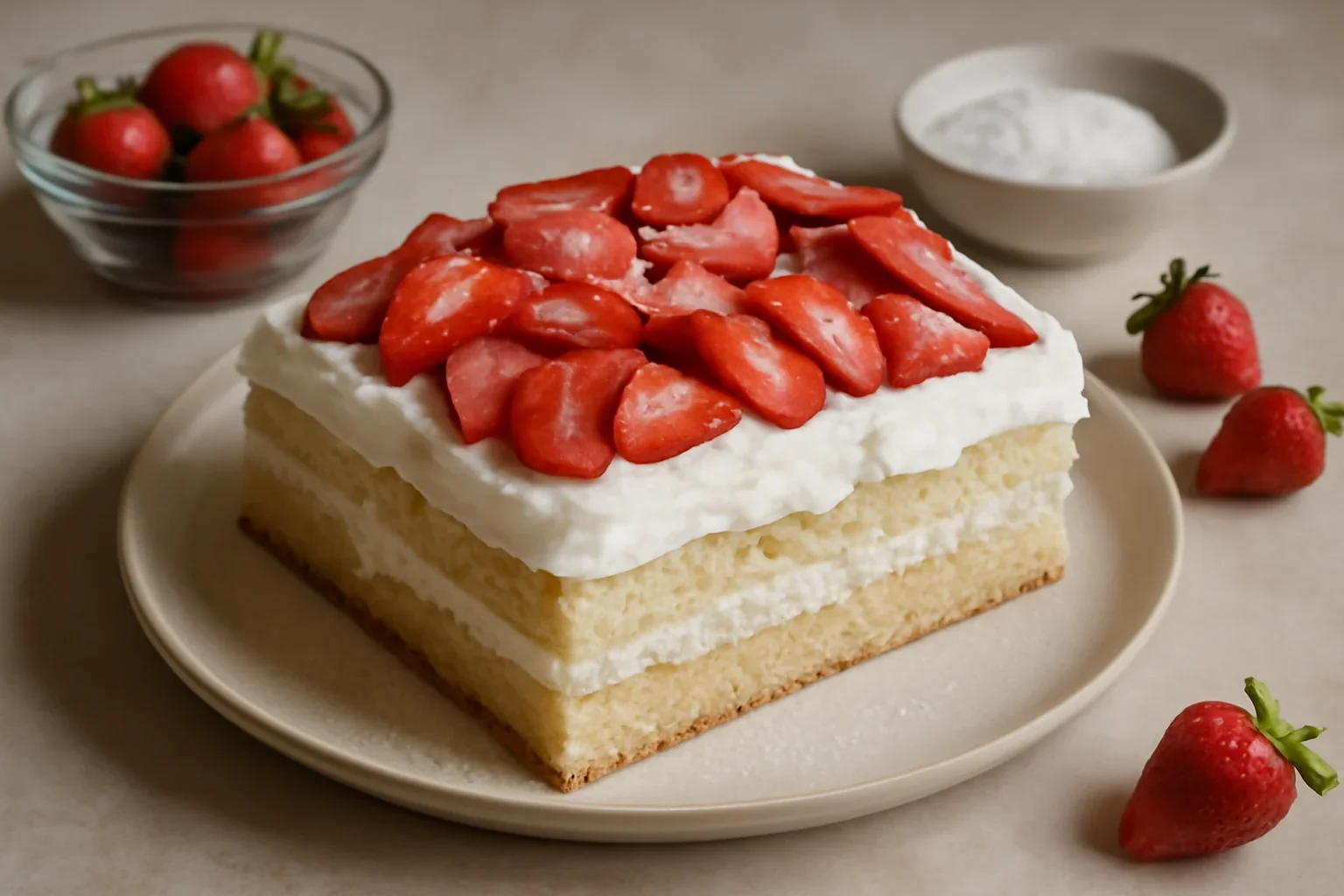 Prajitura pufoasa cu crema de mascarpone si capsune