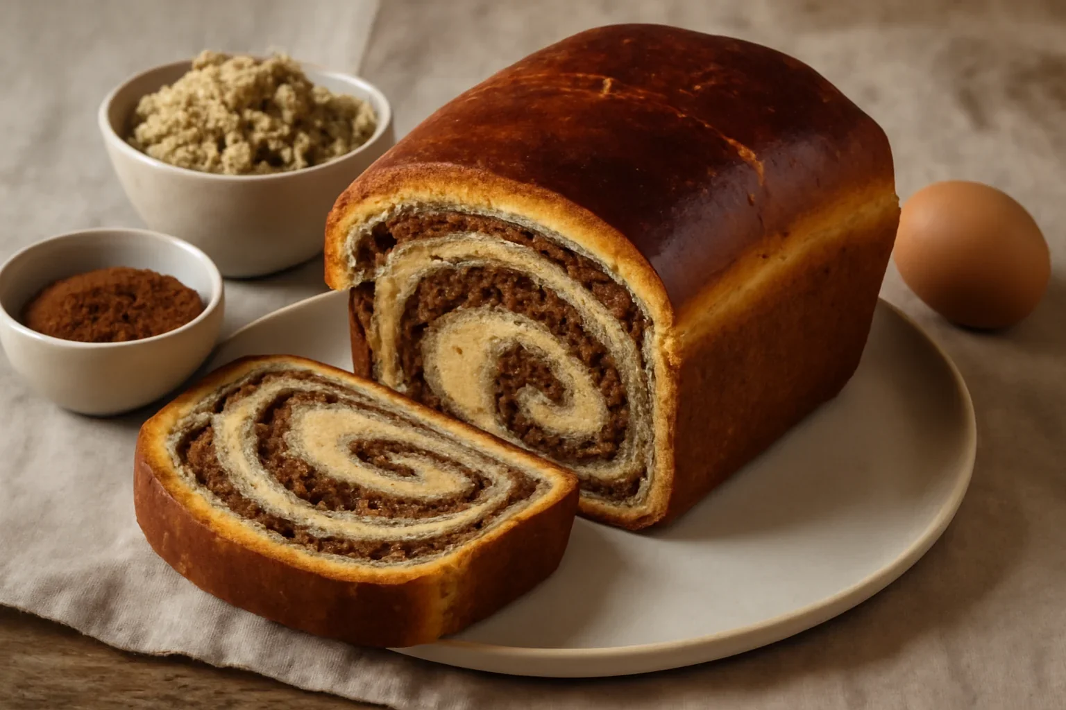 Cozonac pufos cu nucă și cacao