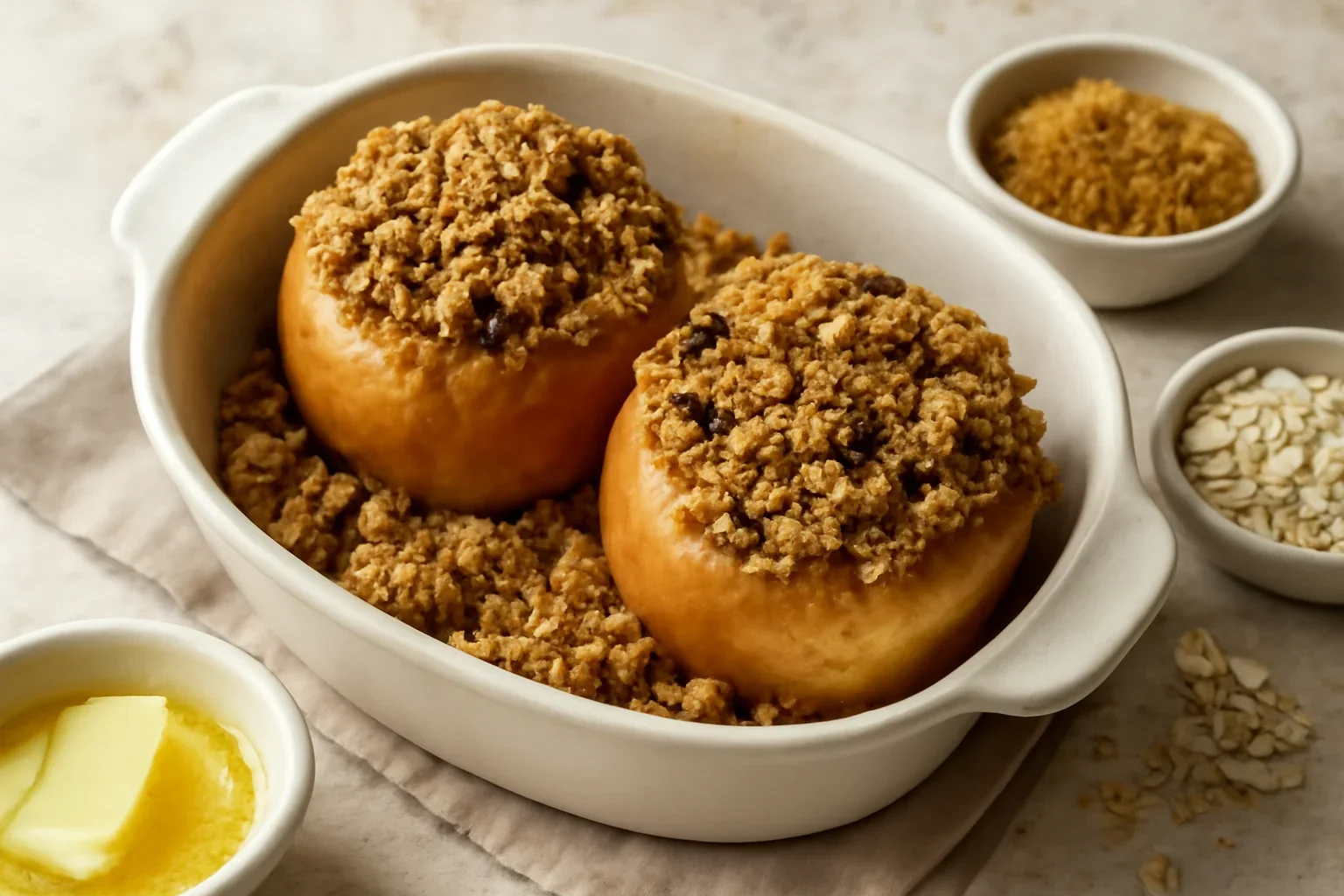 Mere coapte cu crumble