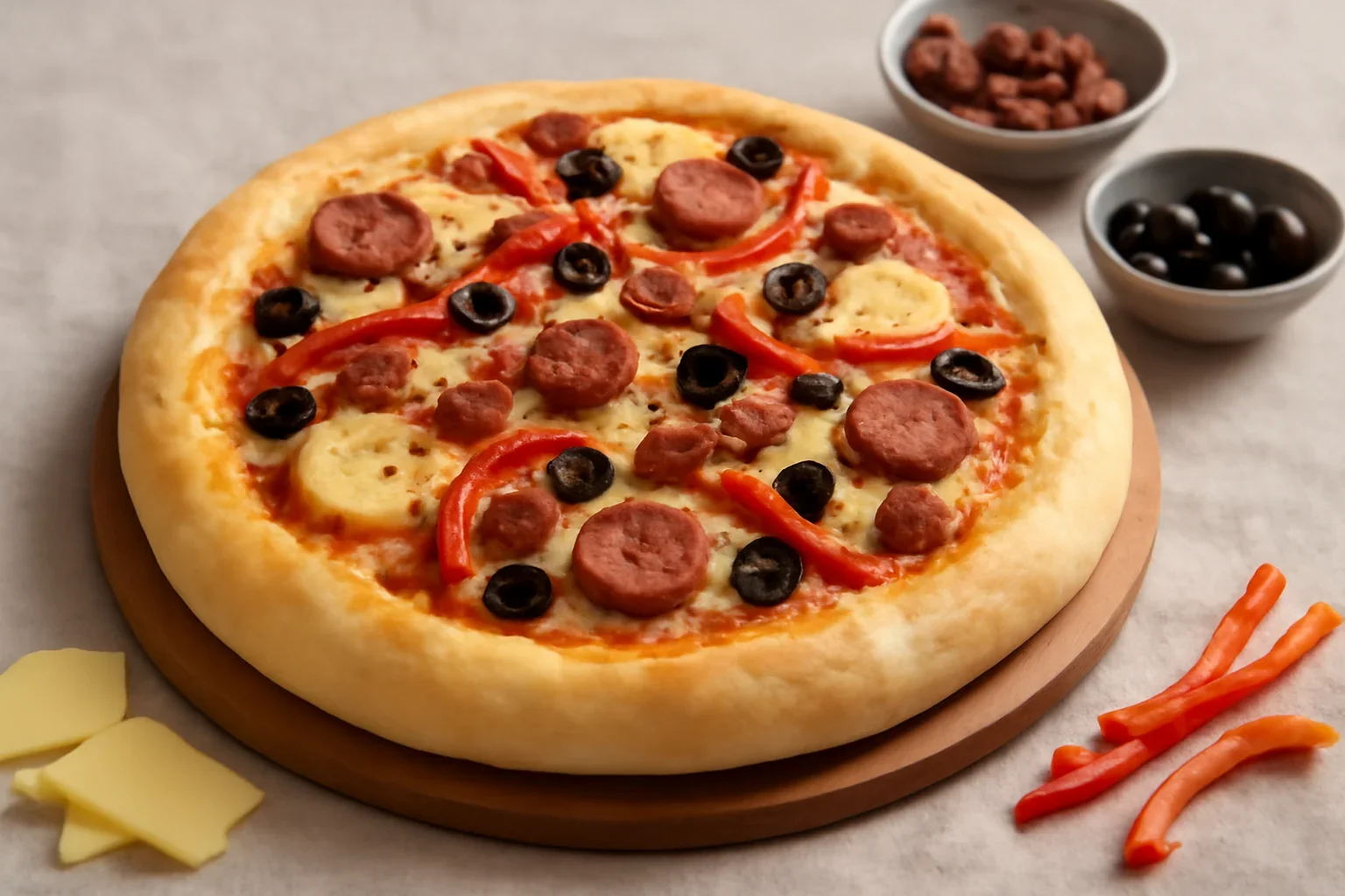 Pizza de casa moale si pufoasa, reteta rapida