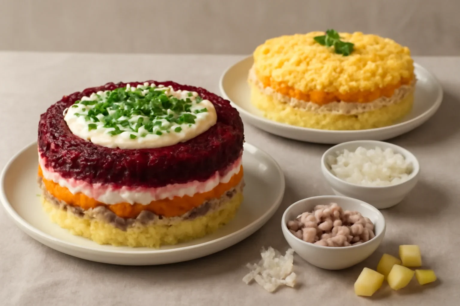 Salată Shuba și Salată Mimosa