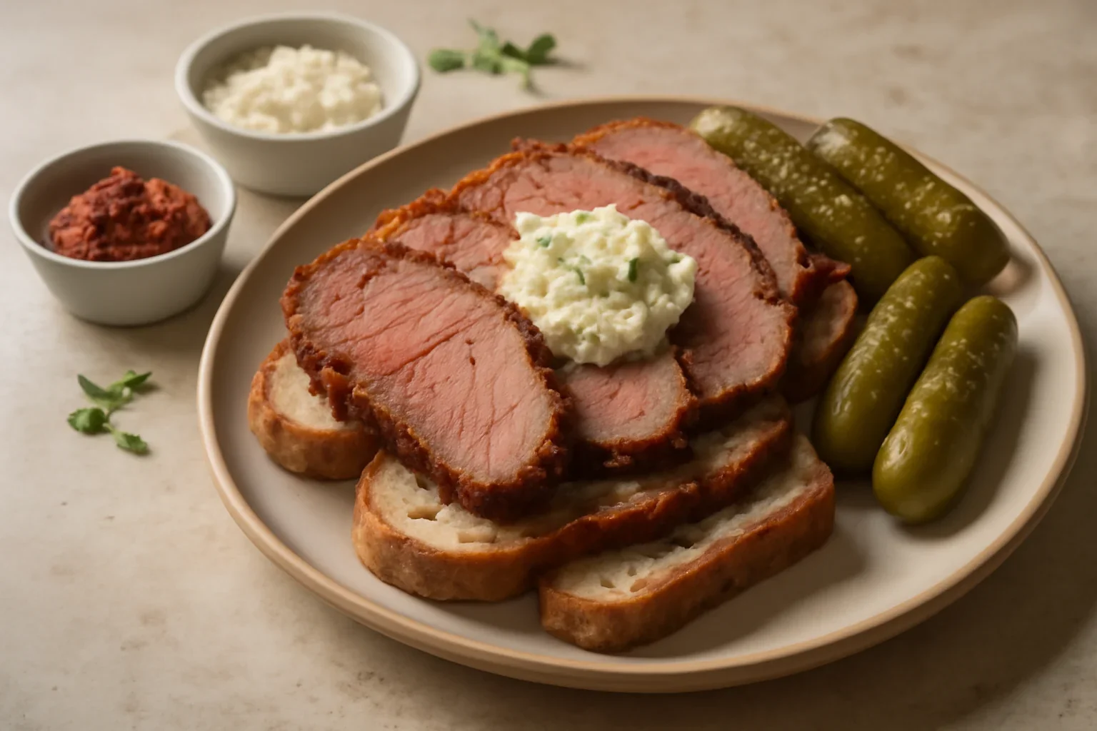 Roastbeef cu hrean și castraveți