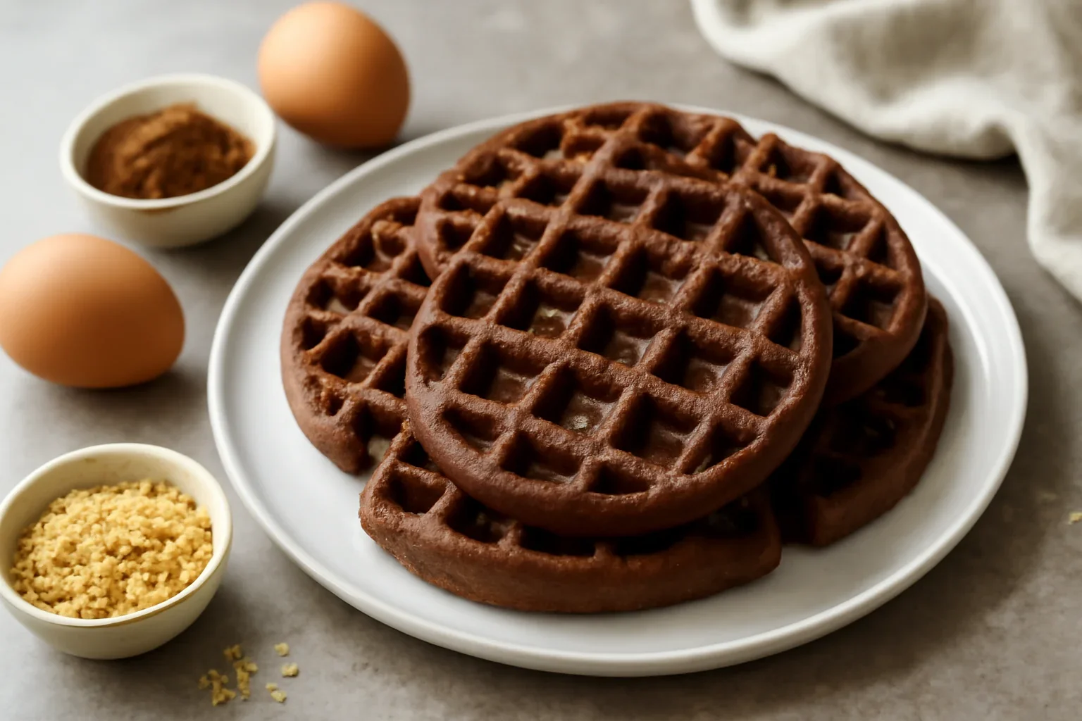 Vafe cu cacao, nucă și rom – rețeta de gofre sau gofri pufoase
