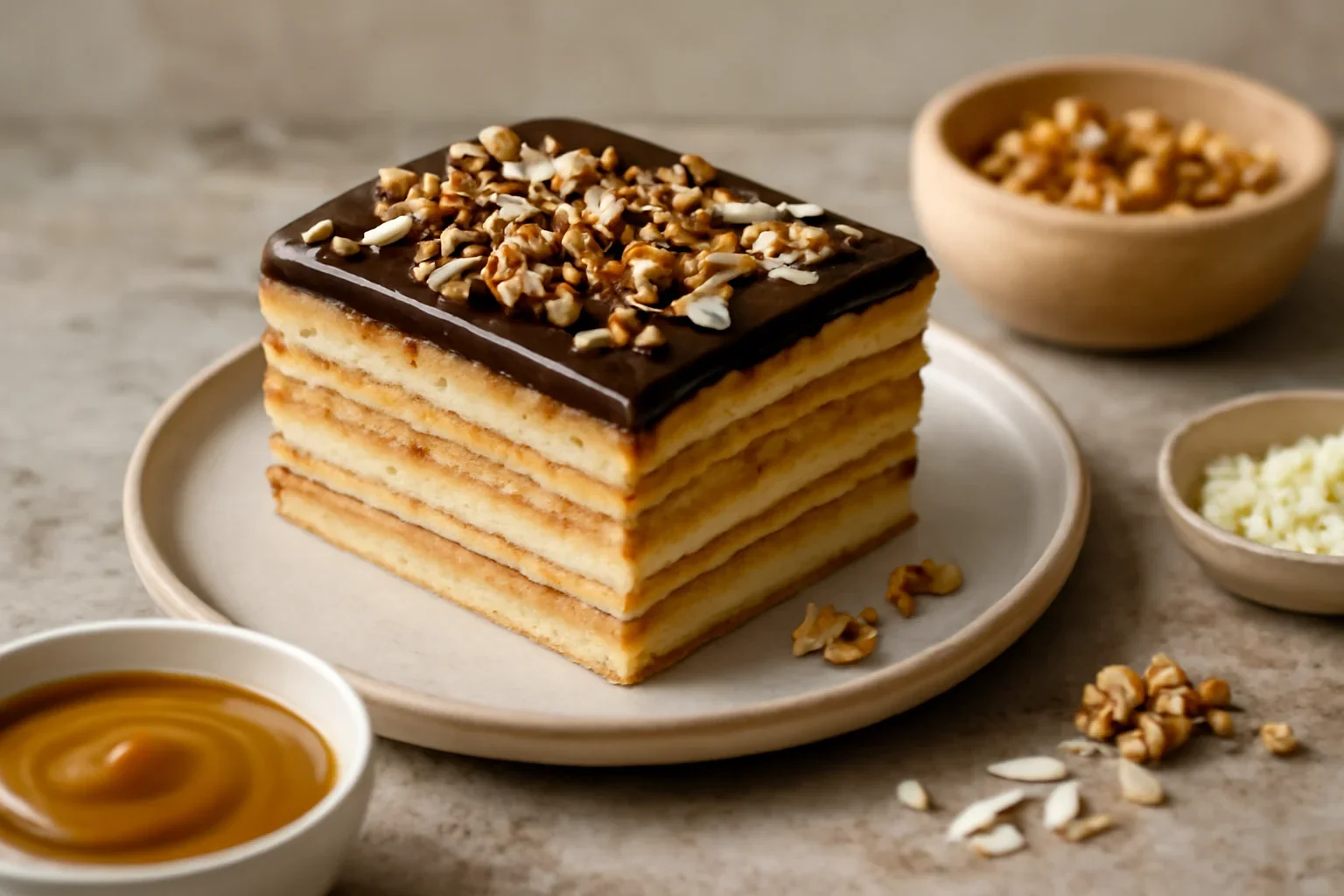 Prăjitură cu foi fragede și cremă de caramel mousseline – rețetă video
