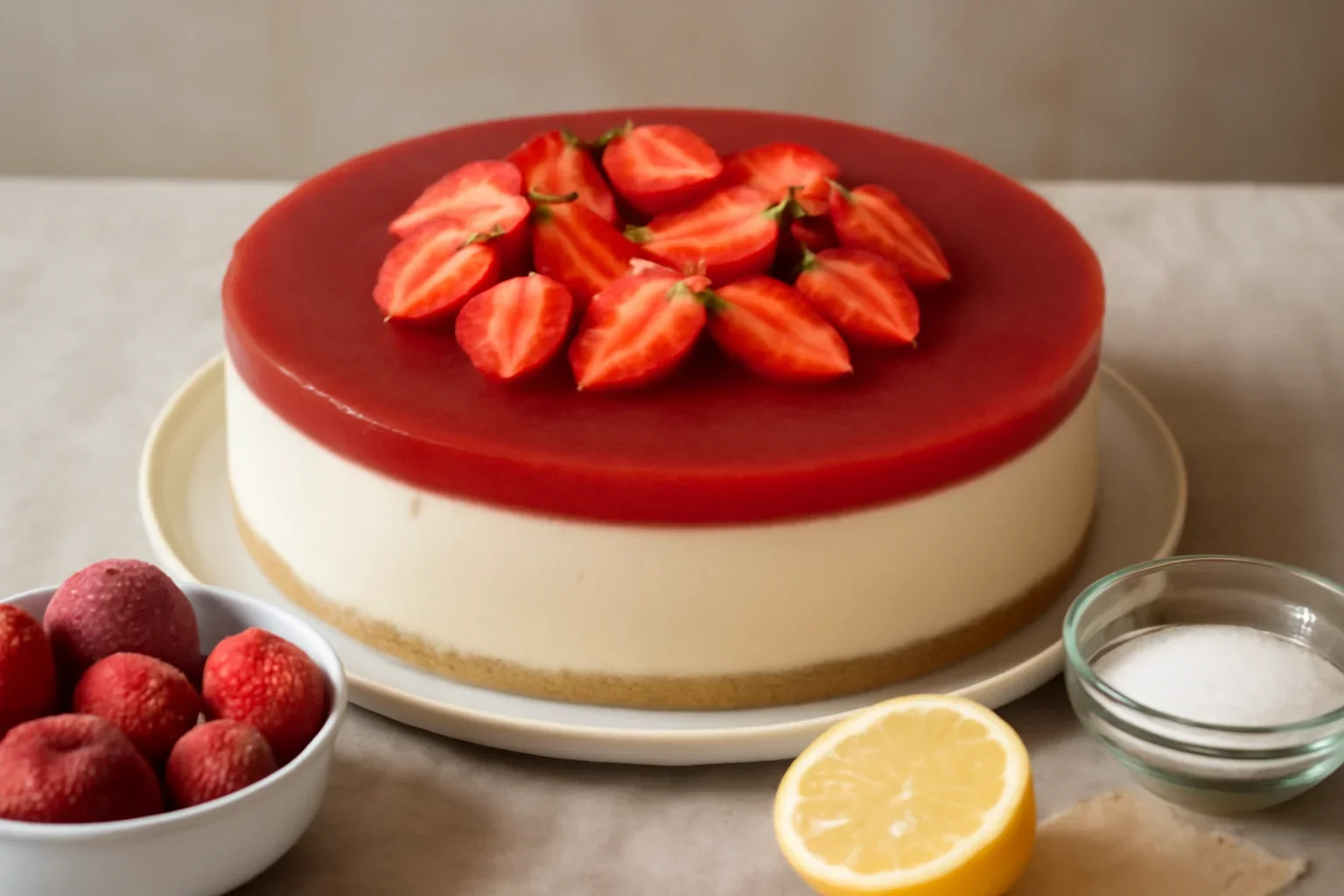 Tort cu căpșuni și panna cotta