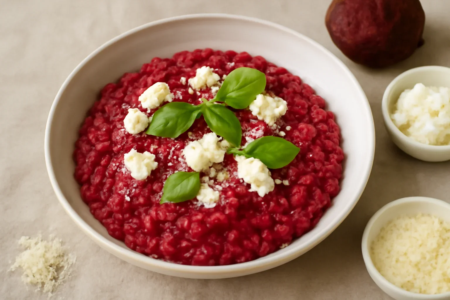 Risotto cu sfeclă roșie și brânză de capră