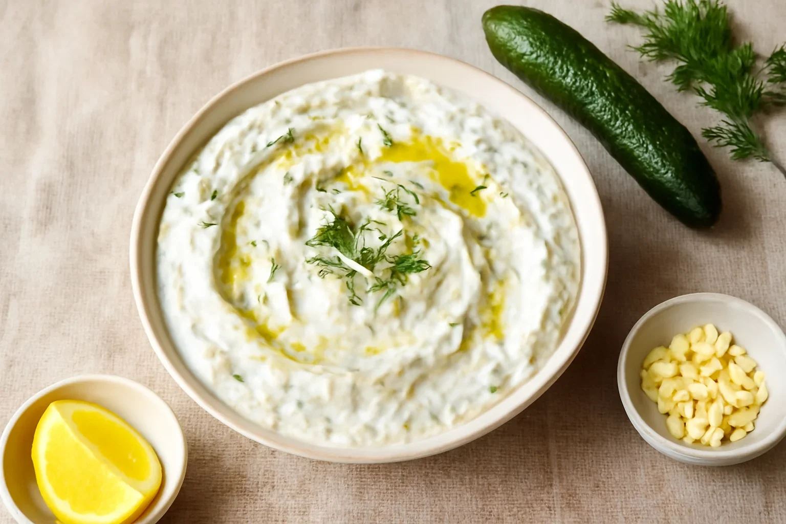 Sos Tzatziki din iaurt cu castraveti si usturoi – reteta video
