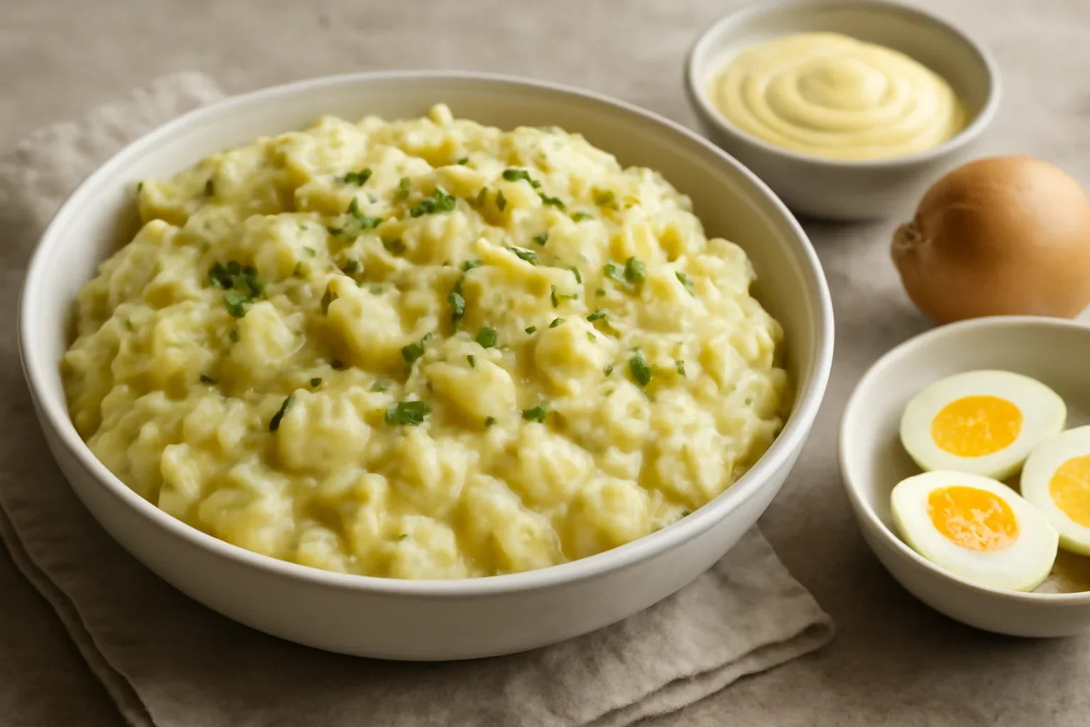 Salata de cartofi cu ceapa si maioneza
