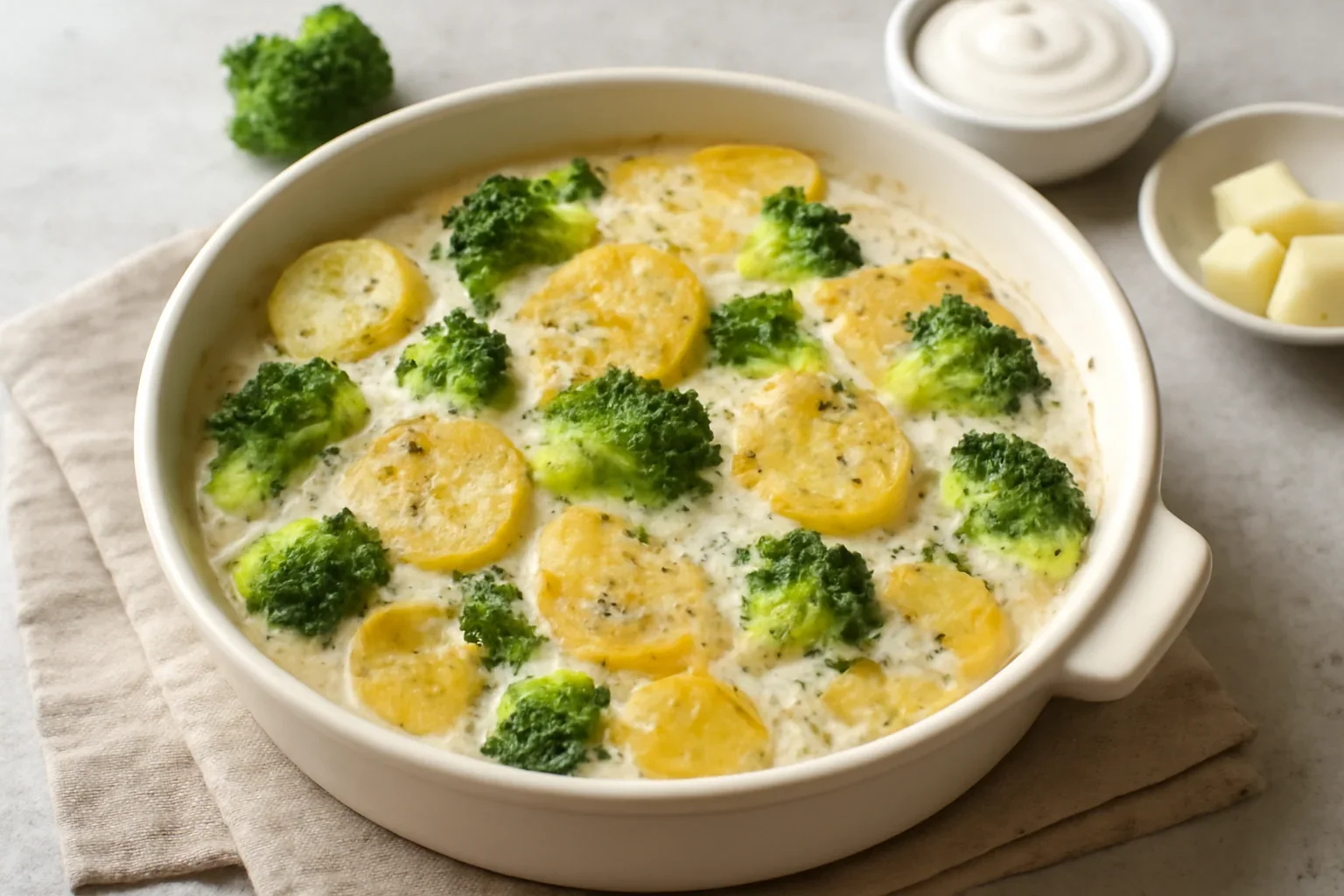 Cartofi cu broccoli si smantana