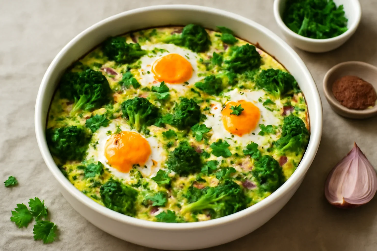 Broccoli cu mazare si oua