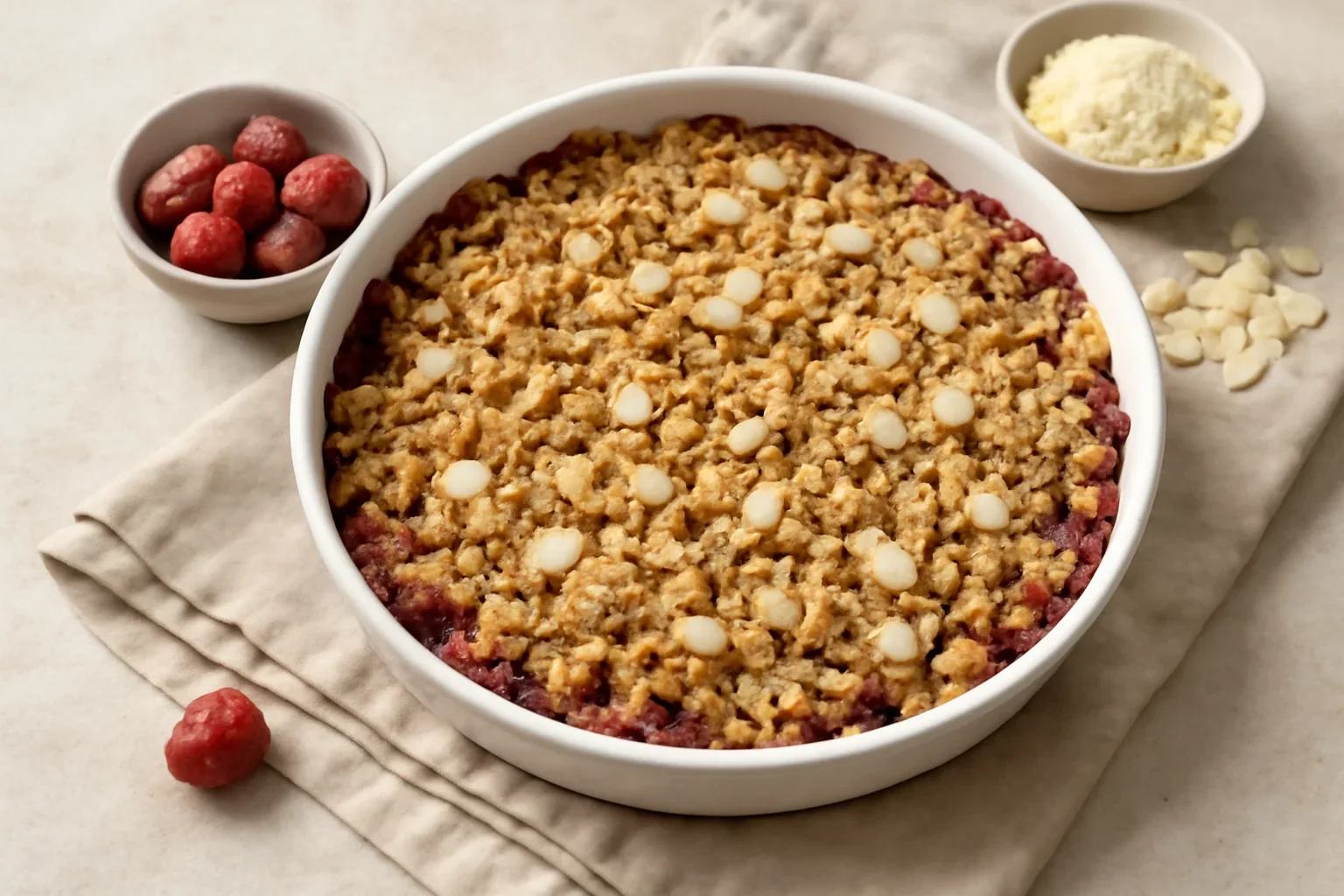 Crumble cu zmeură