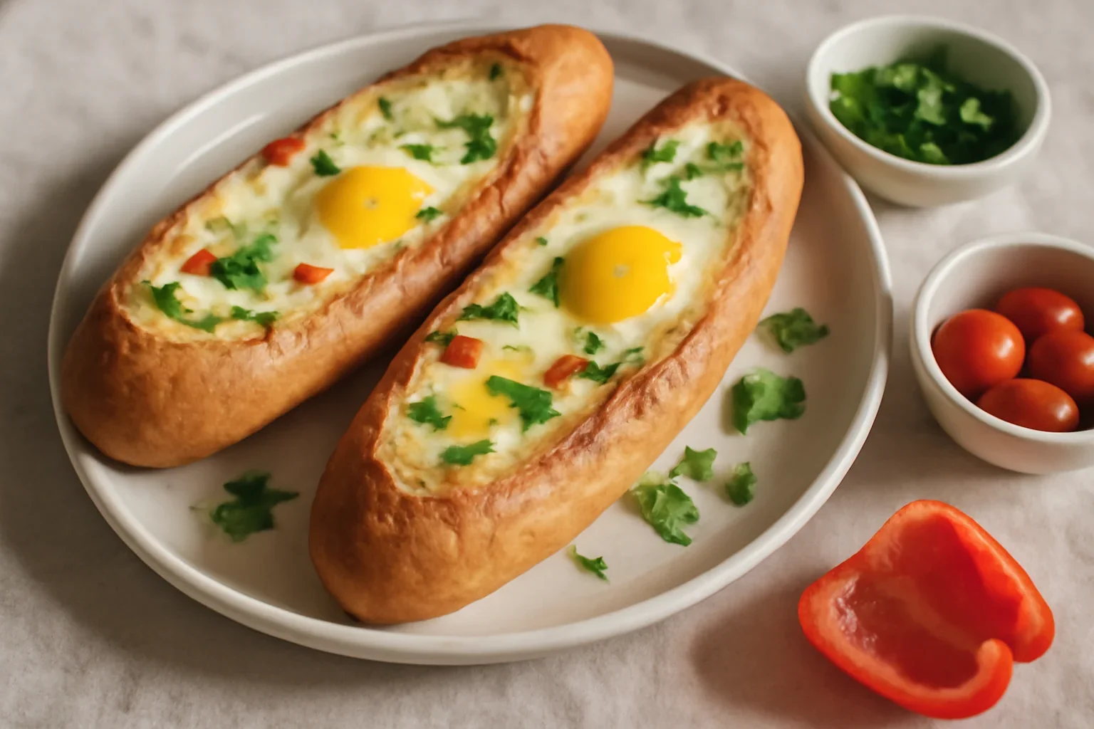 Bagheta cu mozzarella si oua