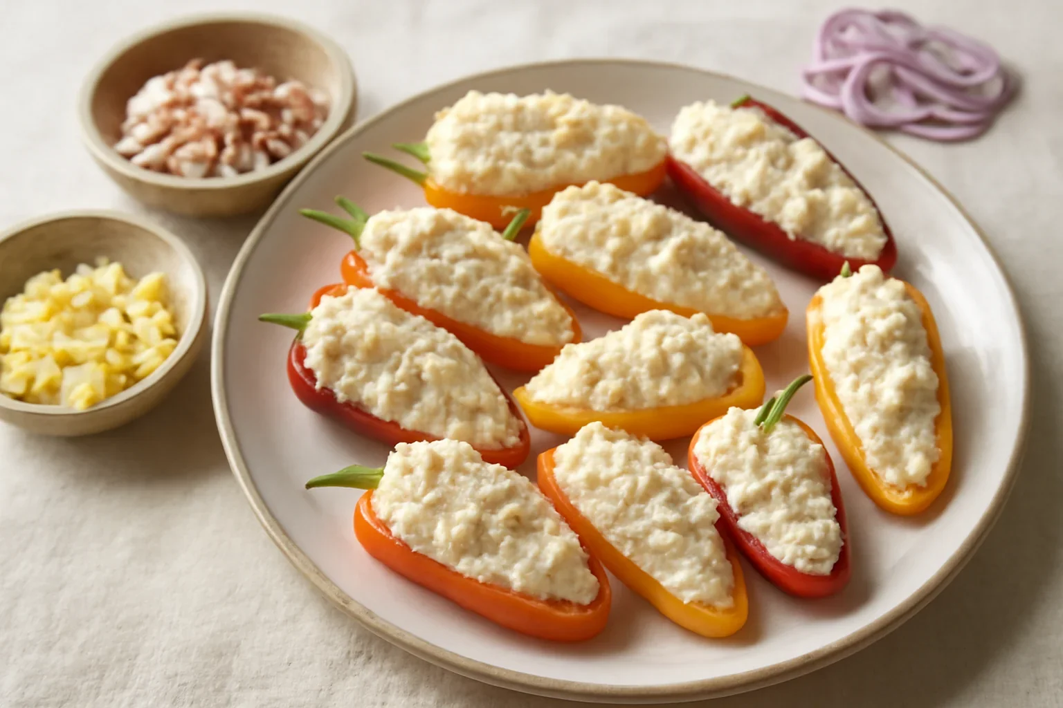 Snack de ardei cu crema de telemea