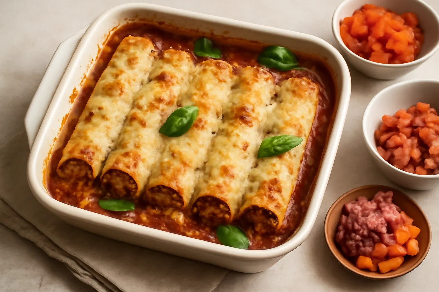 Cannelloni cu carne tocata