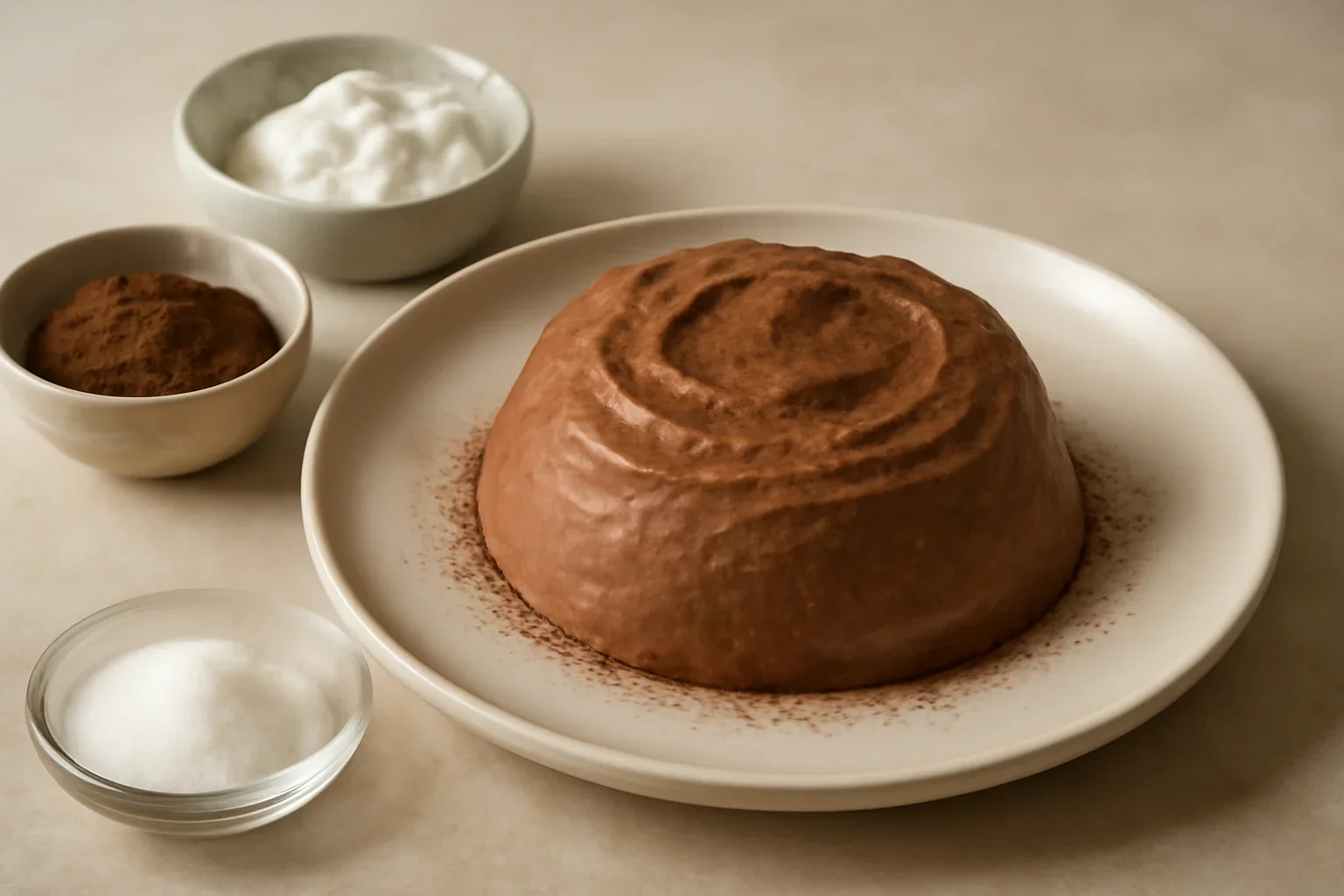 Desert cu cacao din cremă de brânză de casă