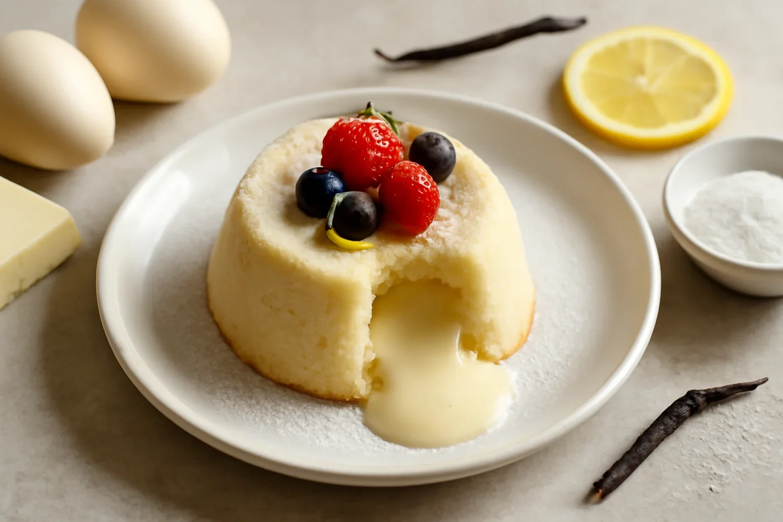 Lava cake cu ciocolata alba