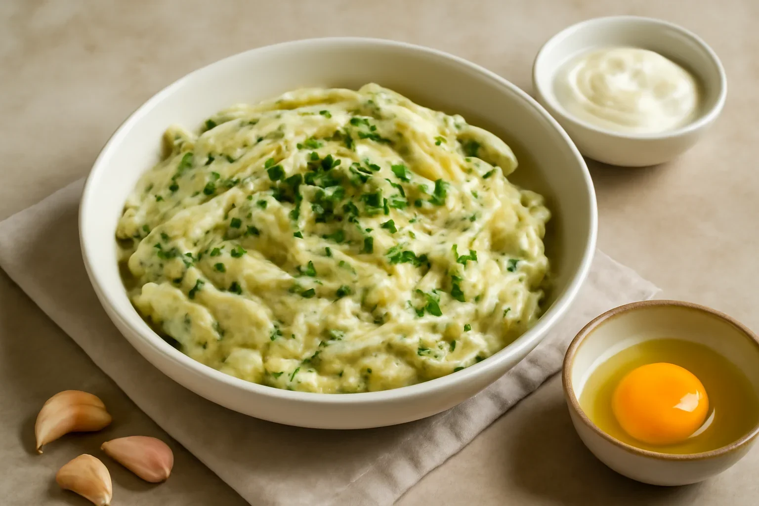 Salata de fasole pastai cu maioneza si usturoi