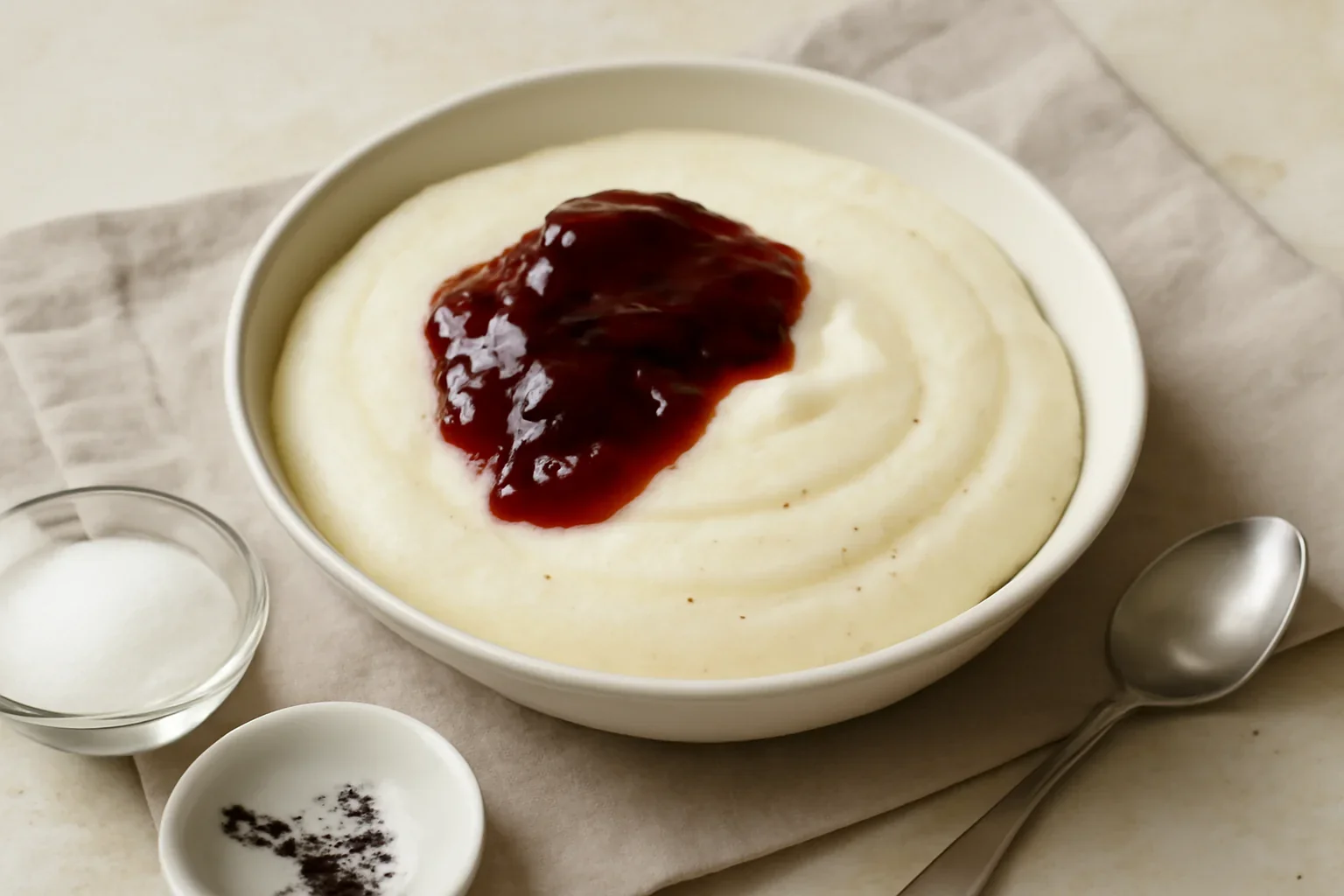 Gris cu lapte si dulceata