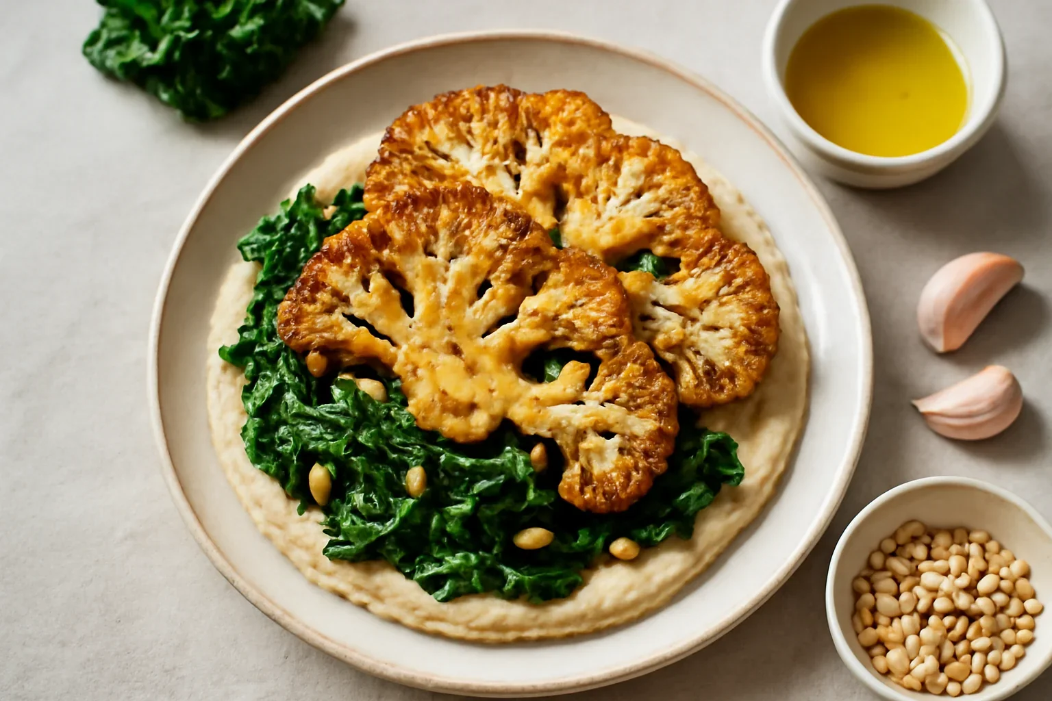 Fripturi de conopidă cu hummus