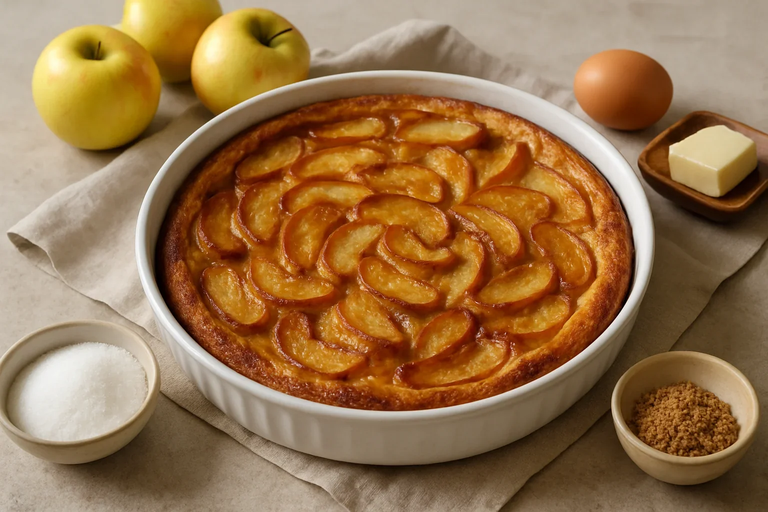 Clafoutis cu mere caramelizate