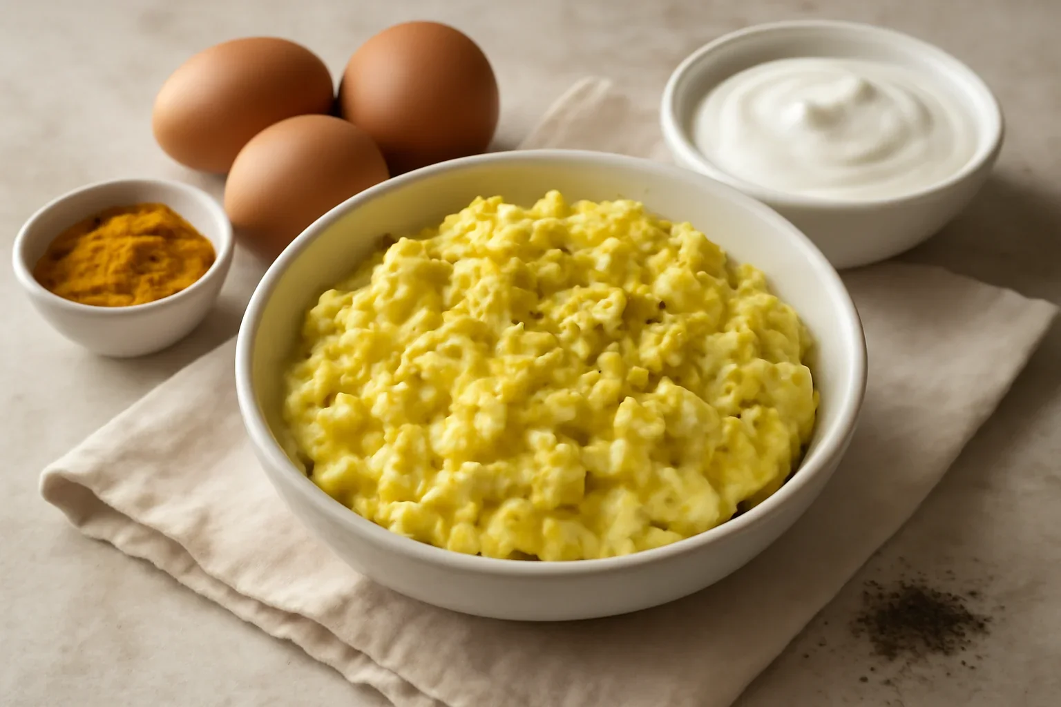 Salată de ouă cu turmeric și iaurt