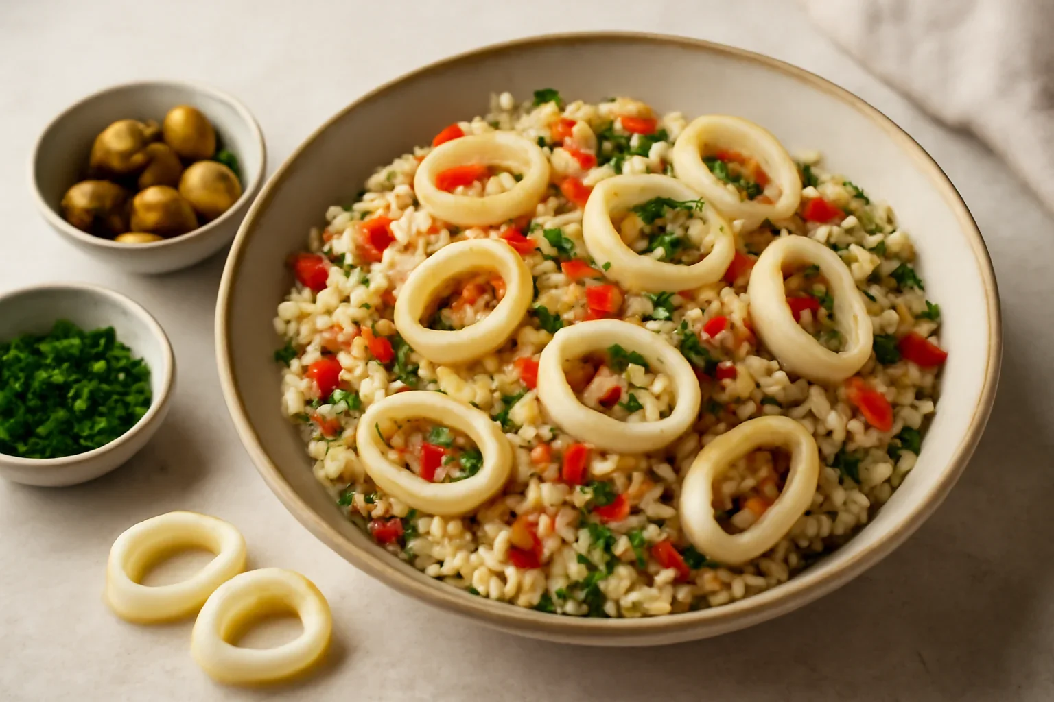 Salata marocana cu orez si calamar
