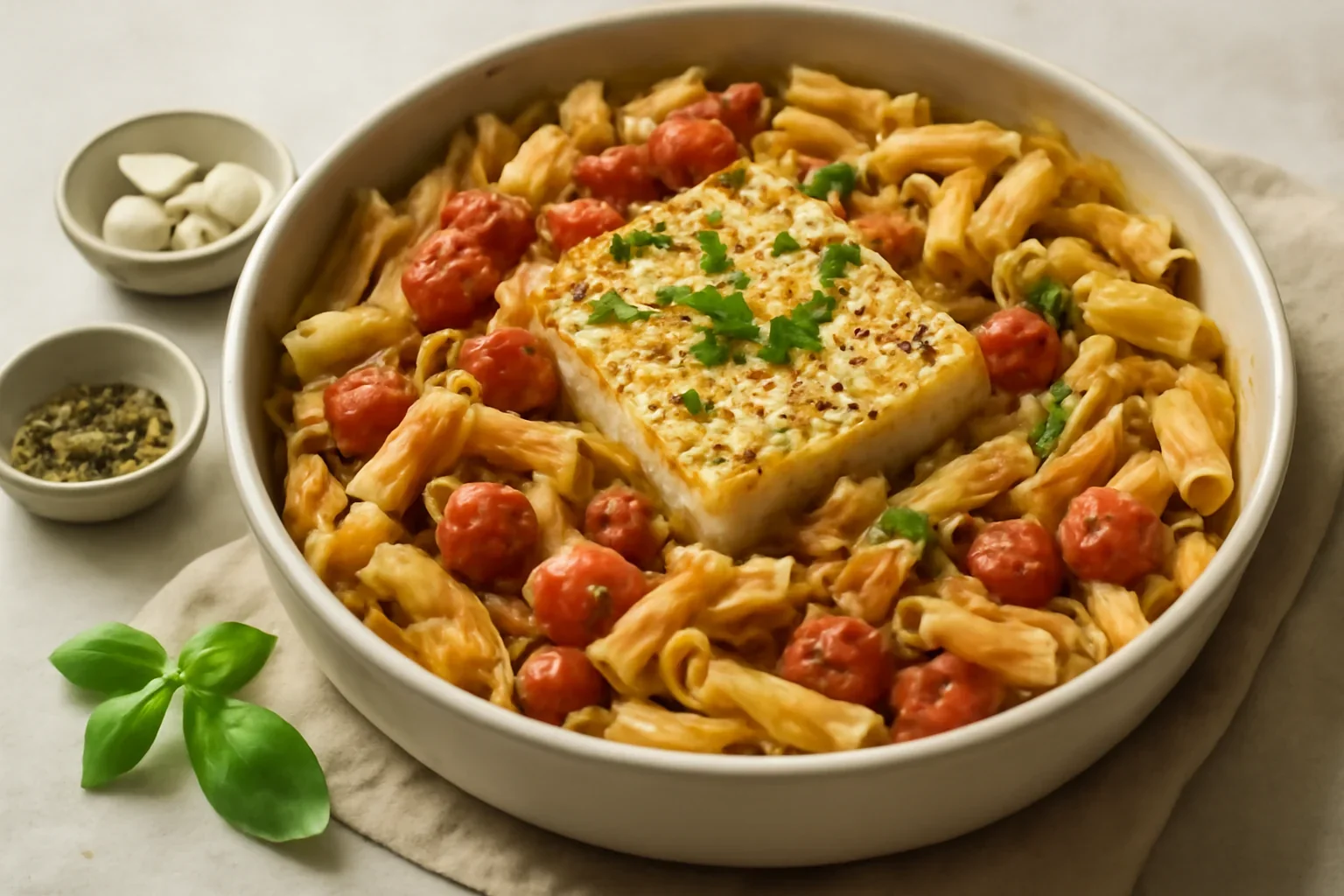 Paste cu branza feta si rosii cherry