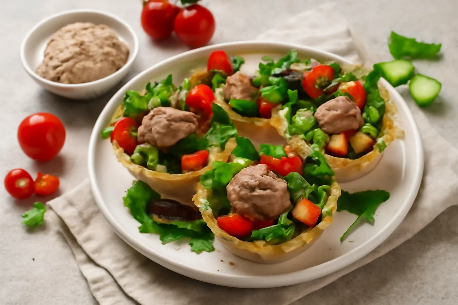 Cosulete de parmesan cu pate si legume