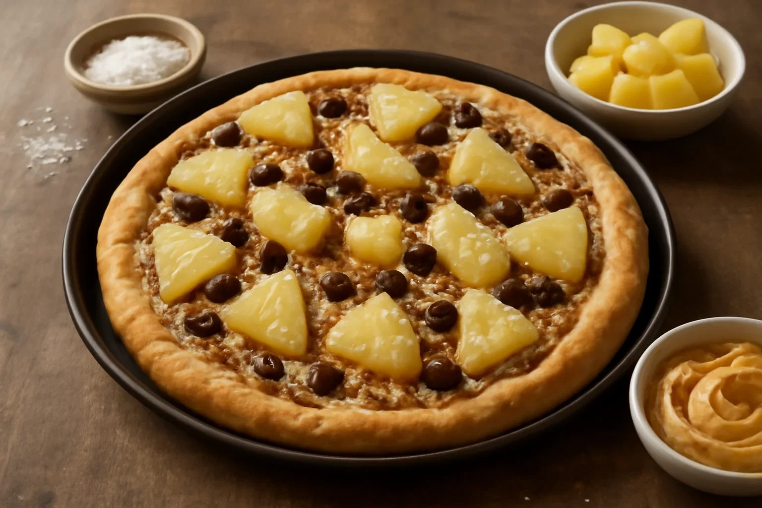 Pizza dulce cu fructe tropicale