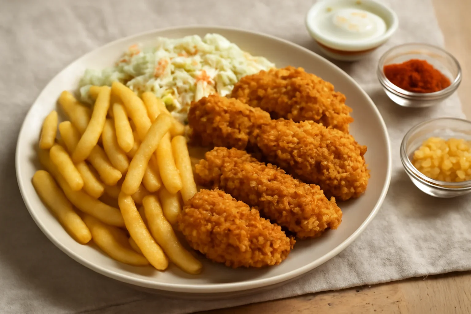Cartofi prajiti cu pulpe crispy si salata reteta pas cu pas
