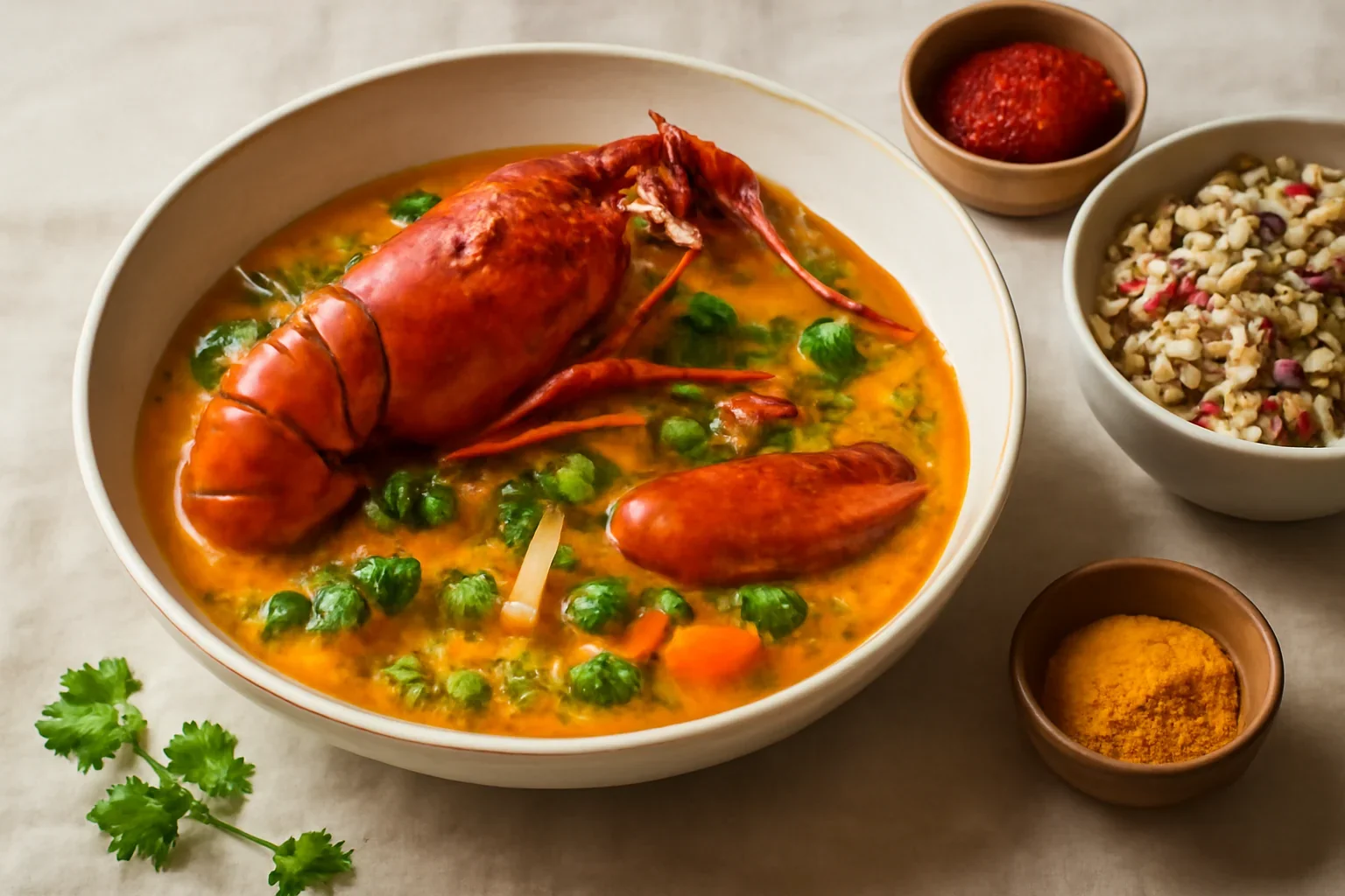 Curry roșu thailandez cu homar – un deliciu vibrant