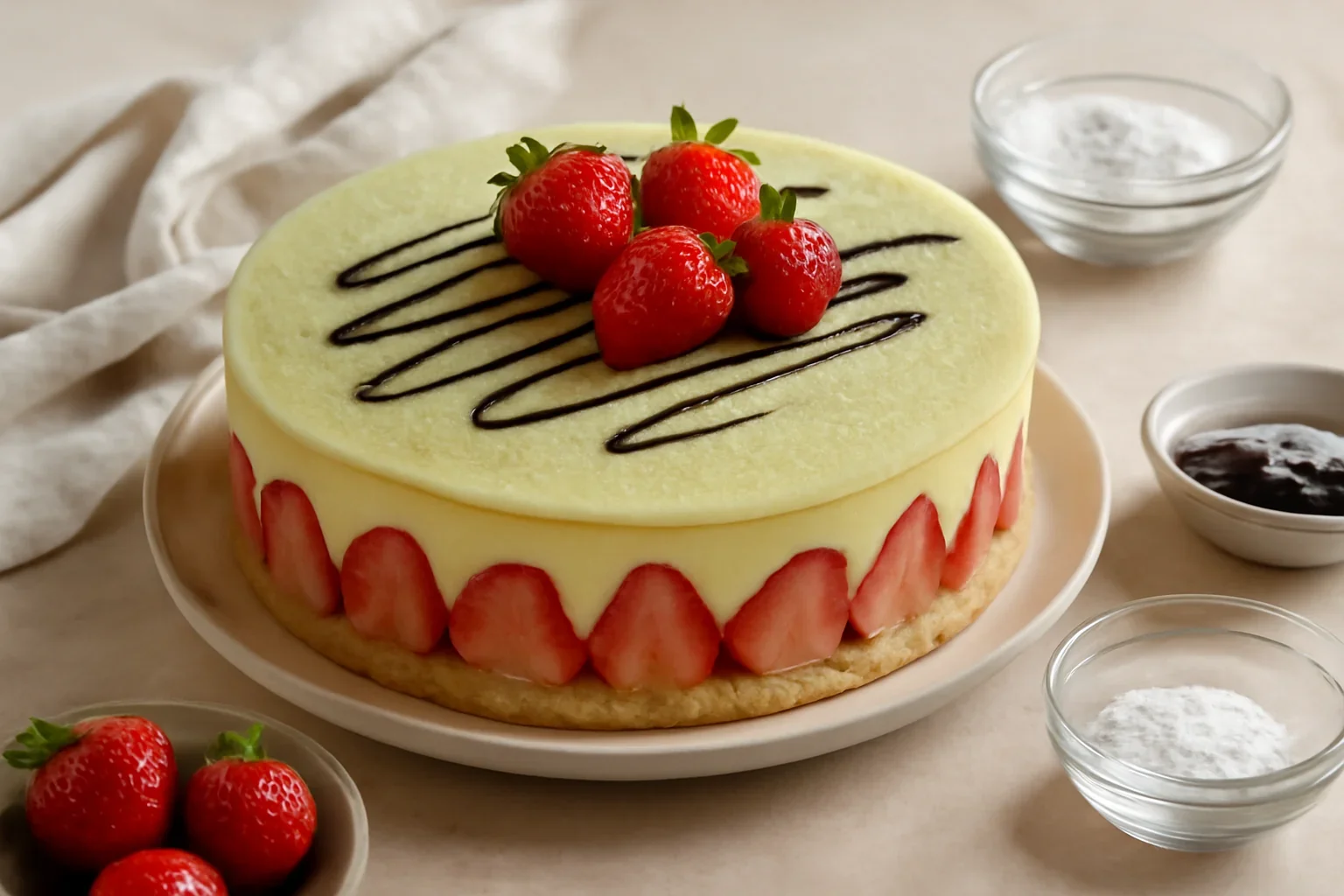 Tort cu capsuni Fraisier cu crema de vanilie Mousseline – reteta frantuzeasca autentica