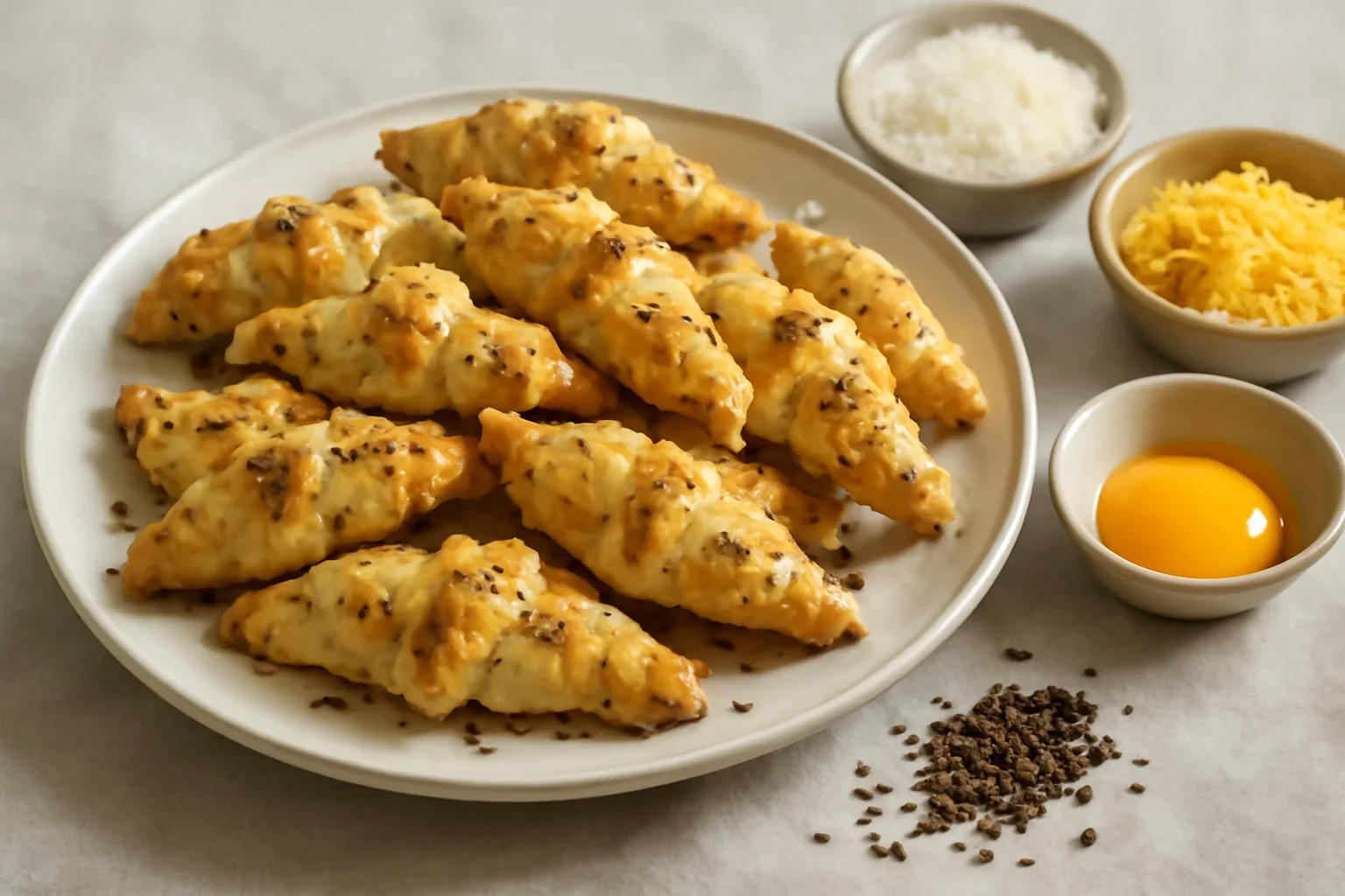 Cornulete fragede cu parmezan