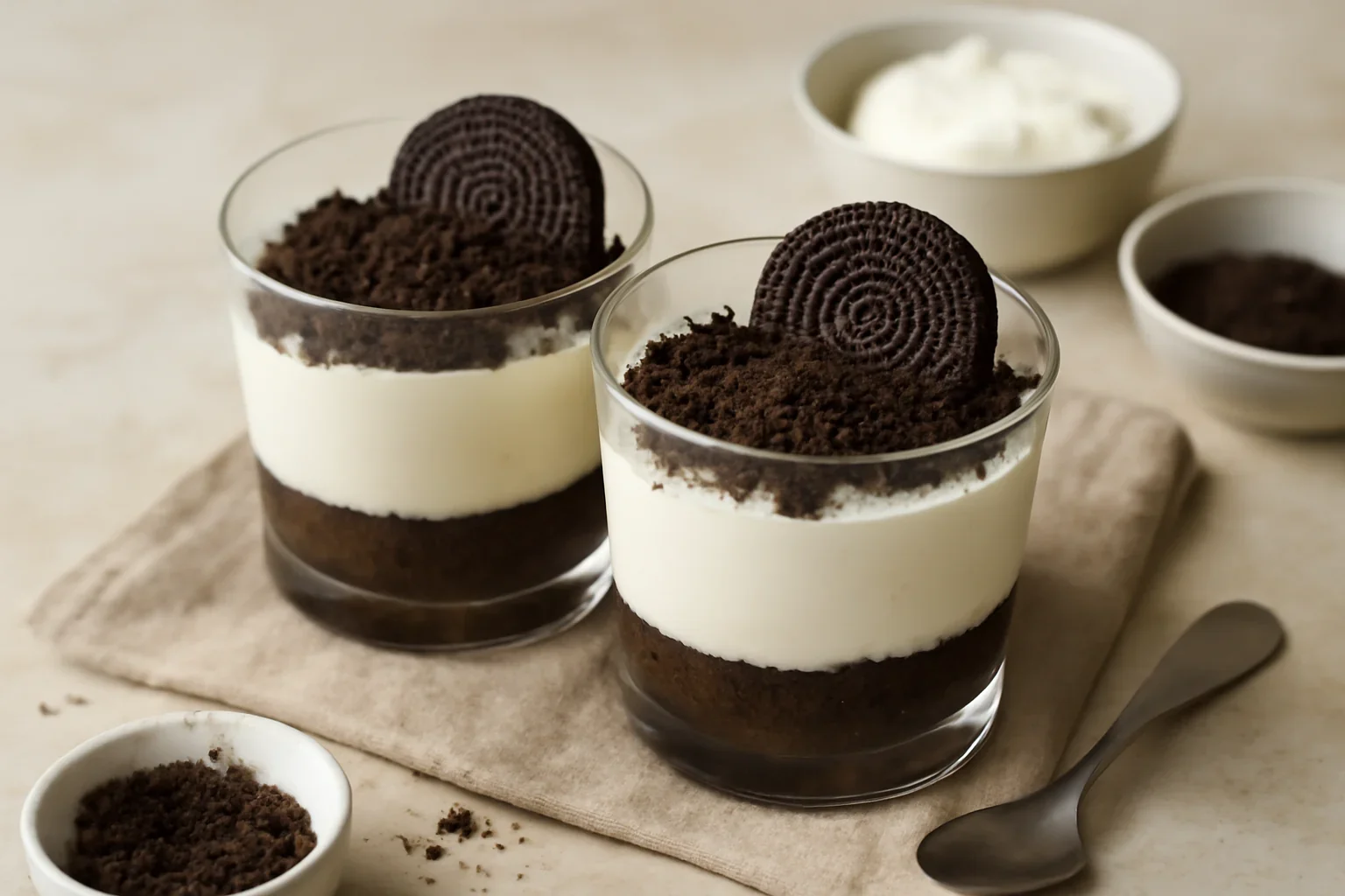 Cheesecake rapid la pahar cu Oreo si Philadelphia