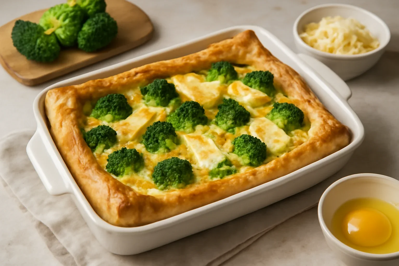 Tarta din foietaj cu branzeturi si broccoli