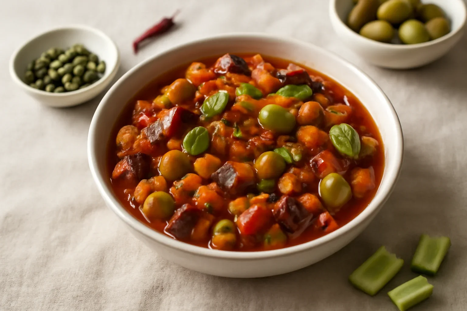 Caponata siciliană – rețeta de tocană de legume cu vinete rumenite la cuptor