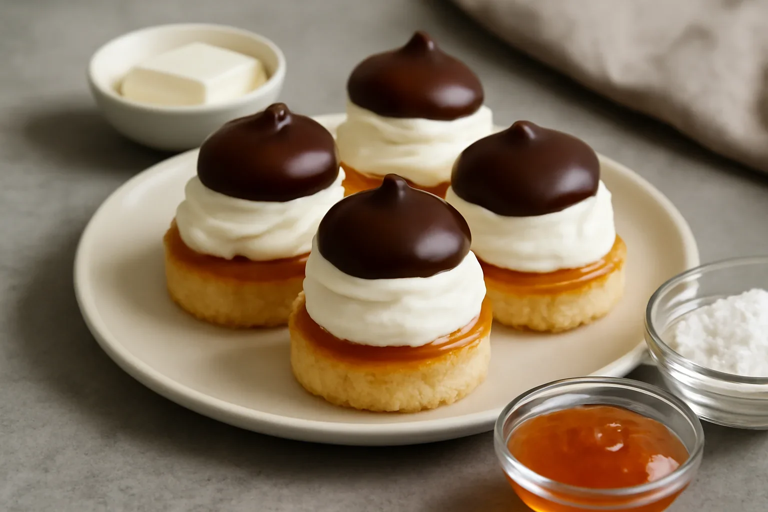 Indiene cu frișcă naturală și glazură de ciocolată cu fondant – rețeta originală