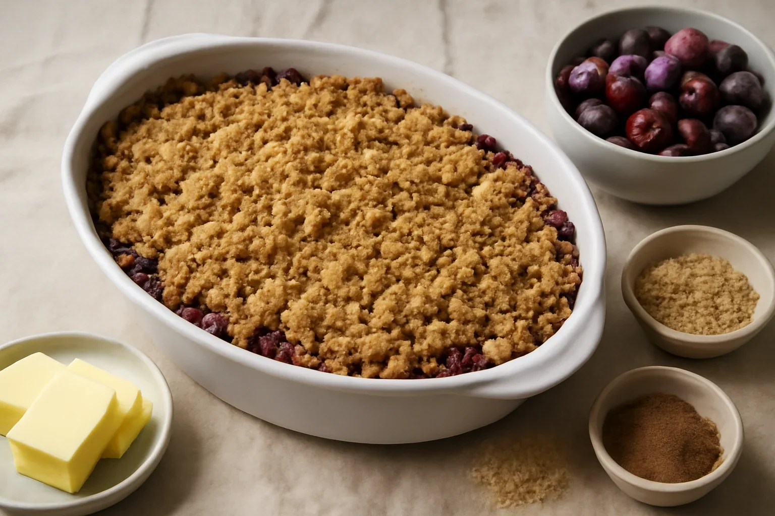 Crumble cu fructe congelate