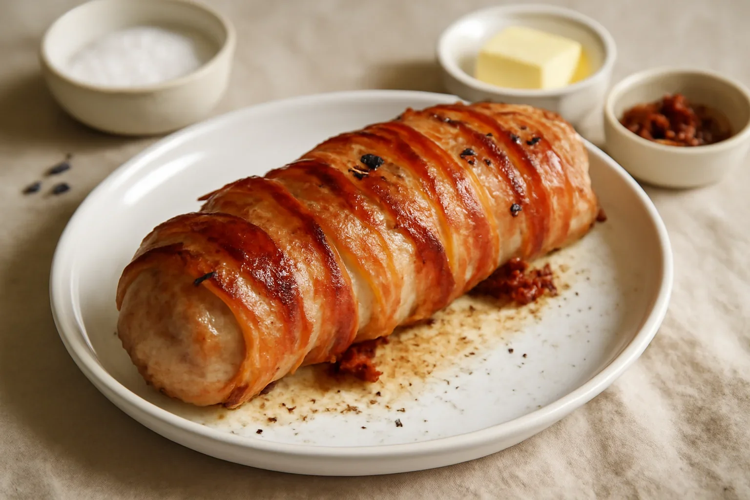 Rulada de muschiulet de porc cu bacon