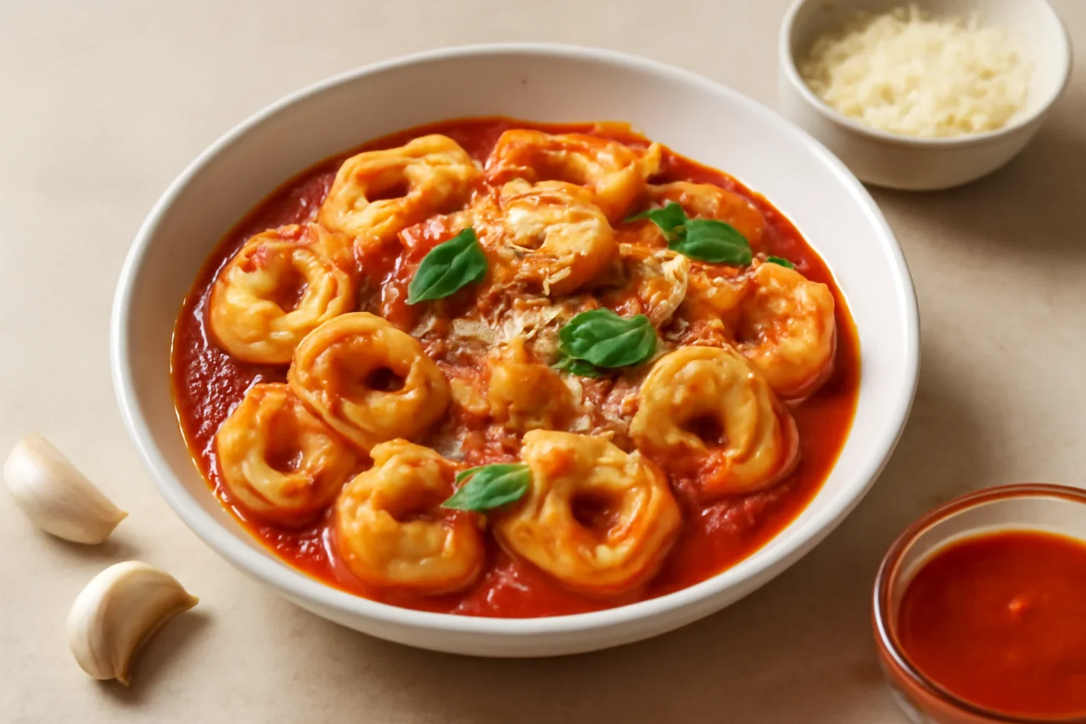 Tortellini cu sos de rosii