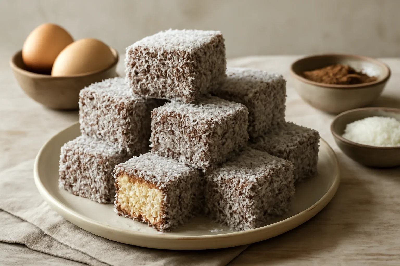 Prajitura tavalita cu cocos – Lamington