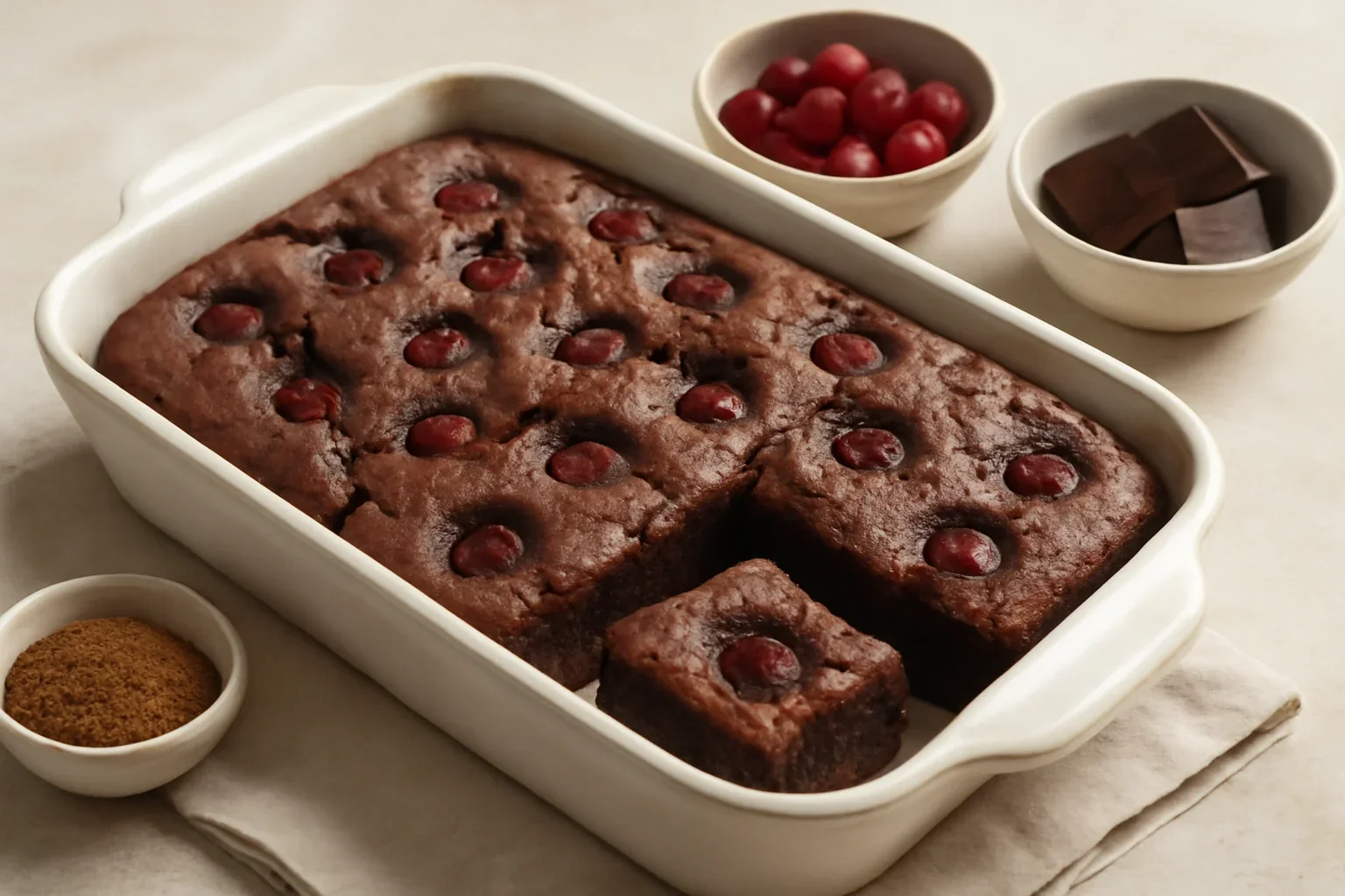 Prajitura brownie cu cirese