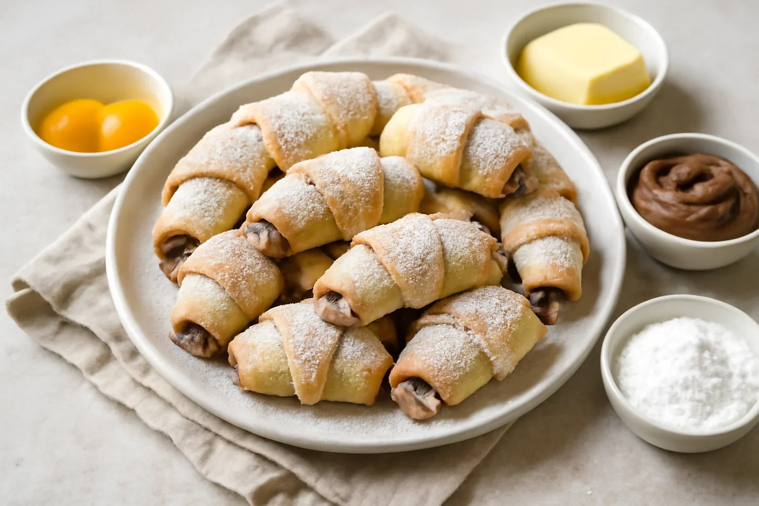 Cornulețe cu cremă de ciocolată sau Nutella – foarte fragede și gustoase