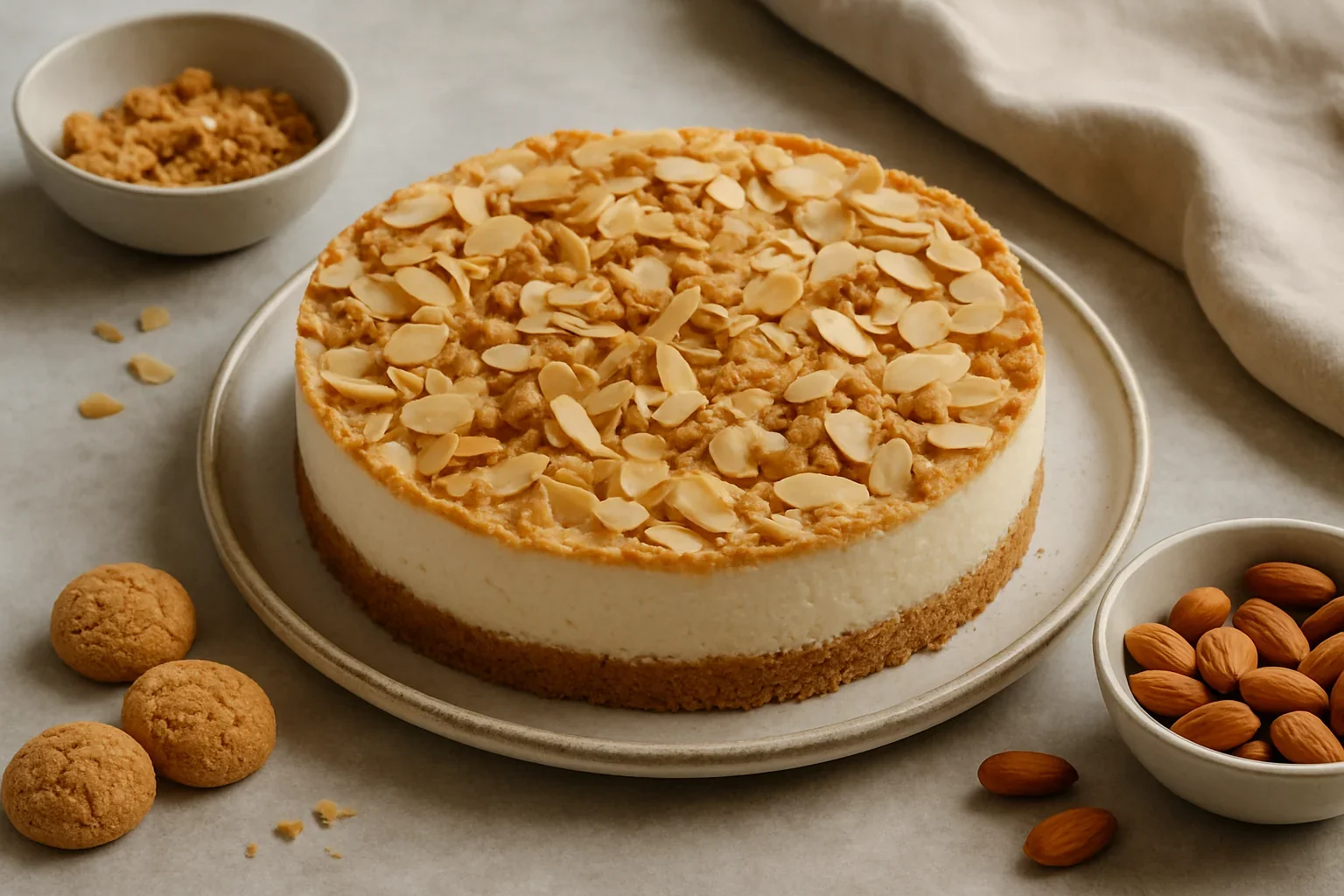 Cheesecake cu migdale