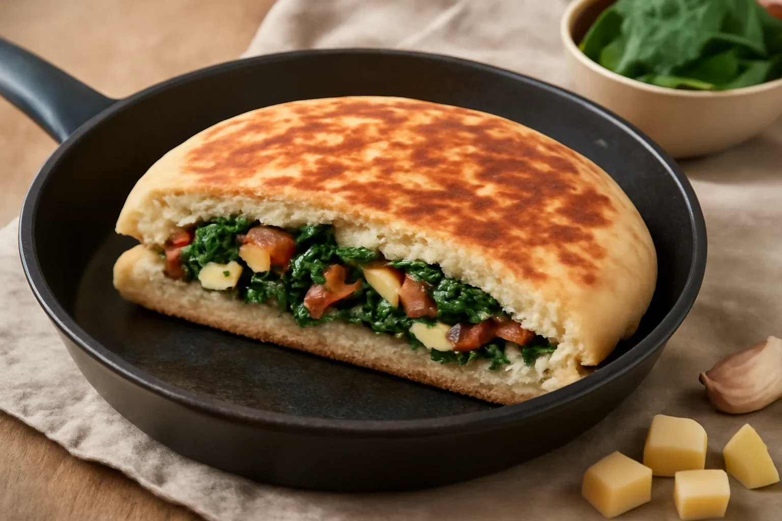 Focaccia umpluta – Focaccia la tigaie